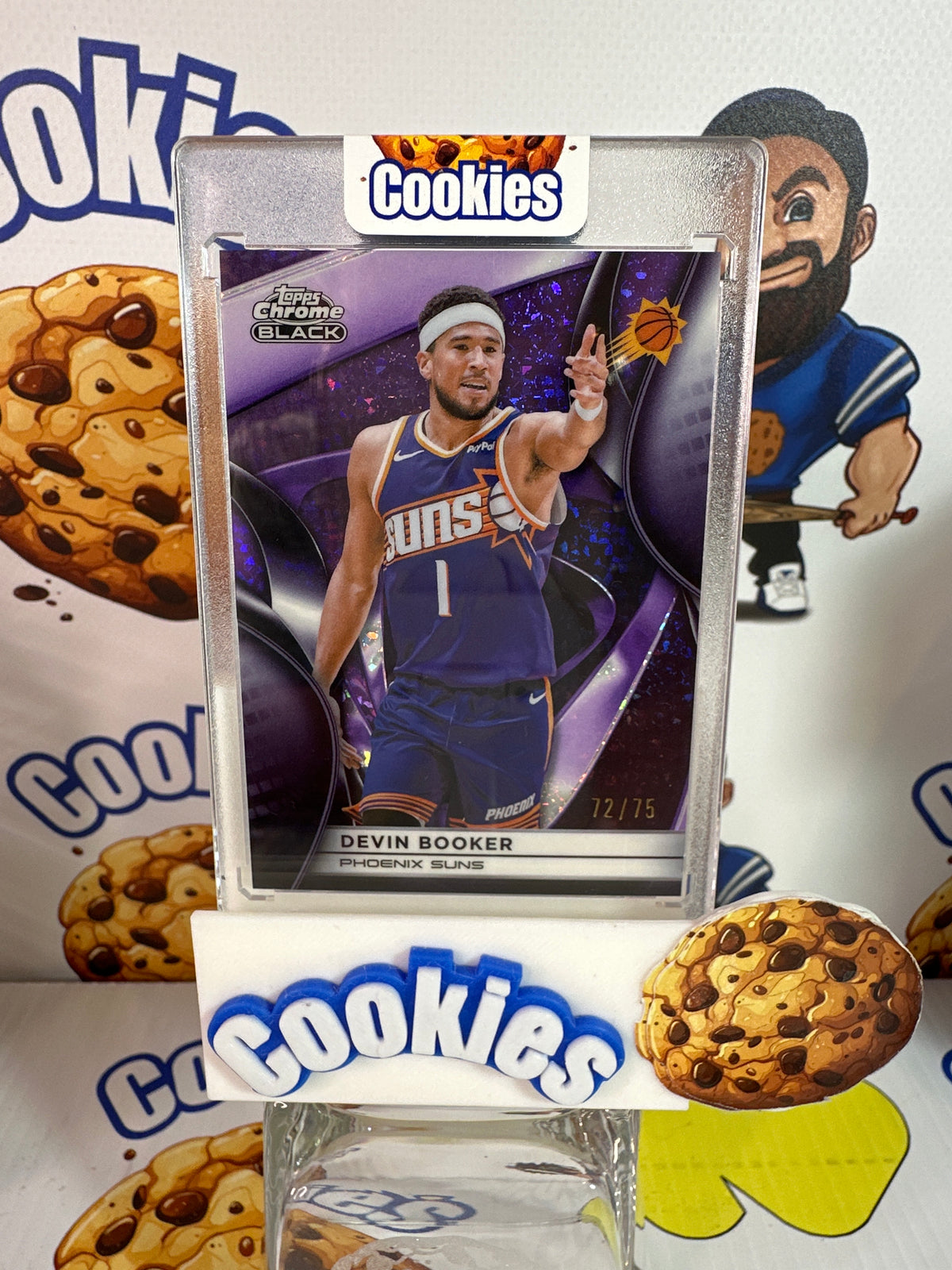 2025 Topps Chrome Black DEVIN BOOKER Purple Mini Diamond 72/75 Suns