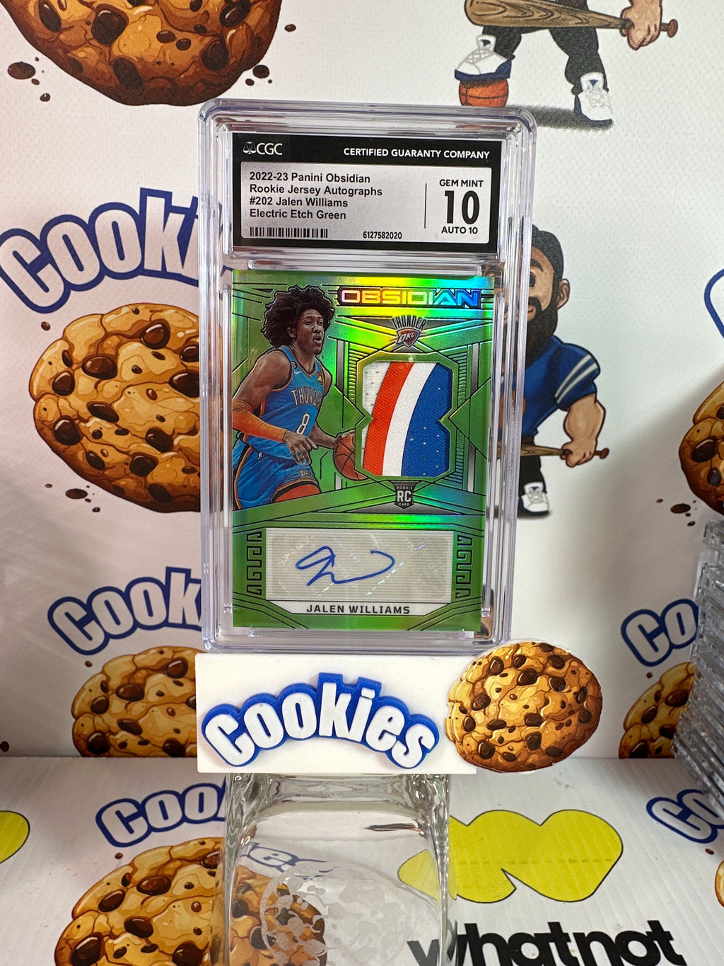 2022 Obsidian JALEN WILLIAMS RPA Electric Etch Green 16/20 Gem Mint 10 OKC