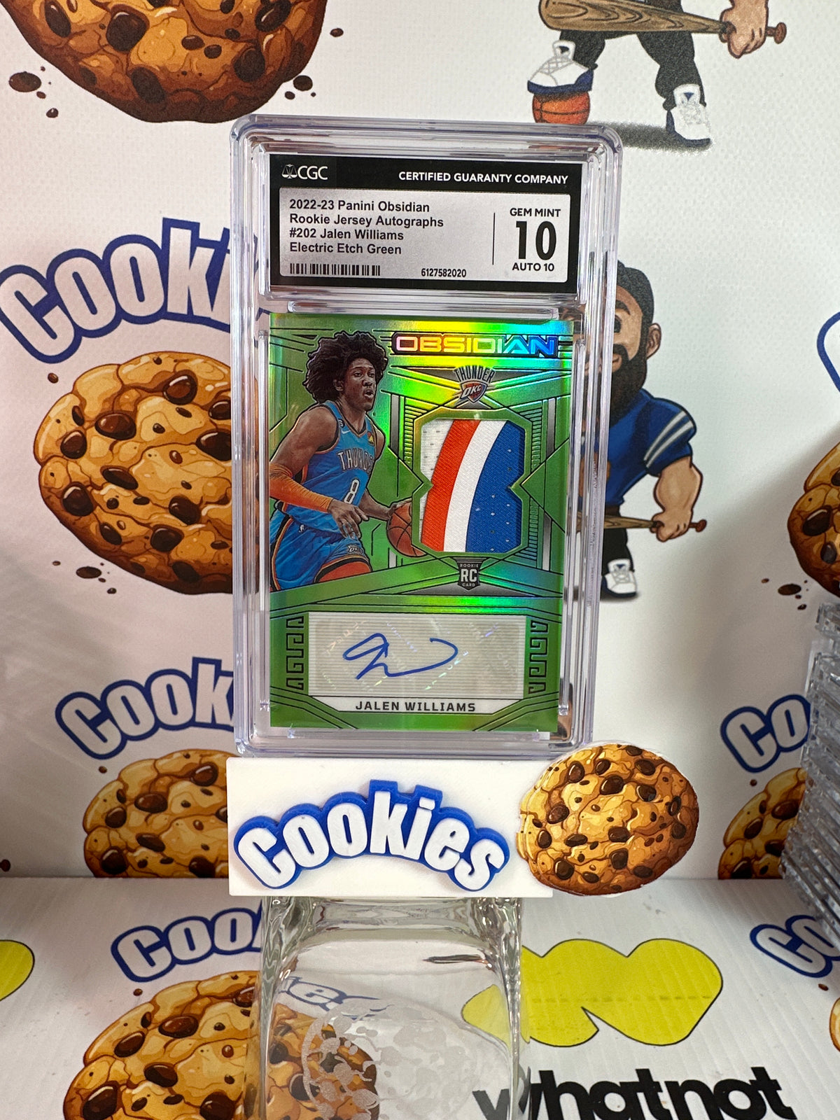 2022 Obsidian JALEN WILLIAMS RPA Electric Etch Green 16/20 Gem Mint 10 OKC