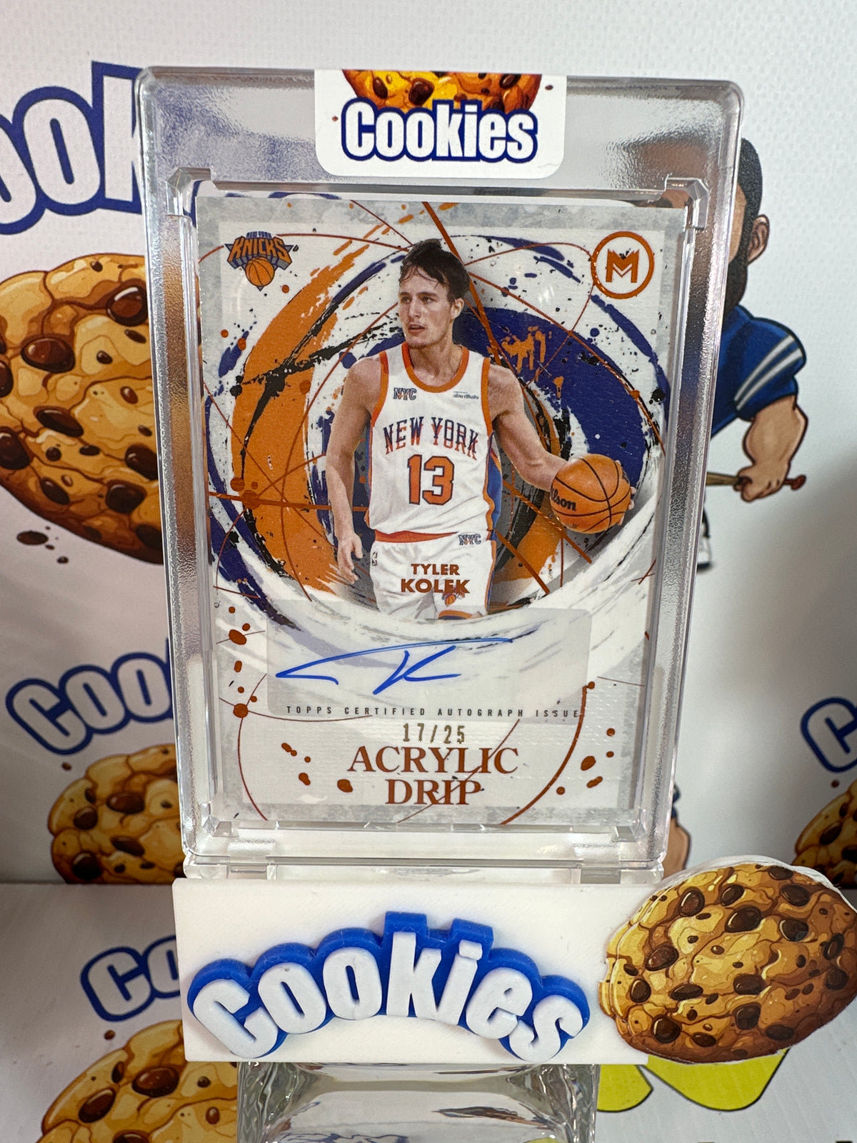 2025 Topps Motif TYLER KOLEK Cadmium Orange Auto 17/25 Knicks