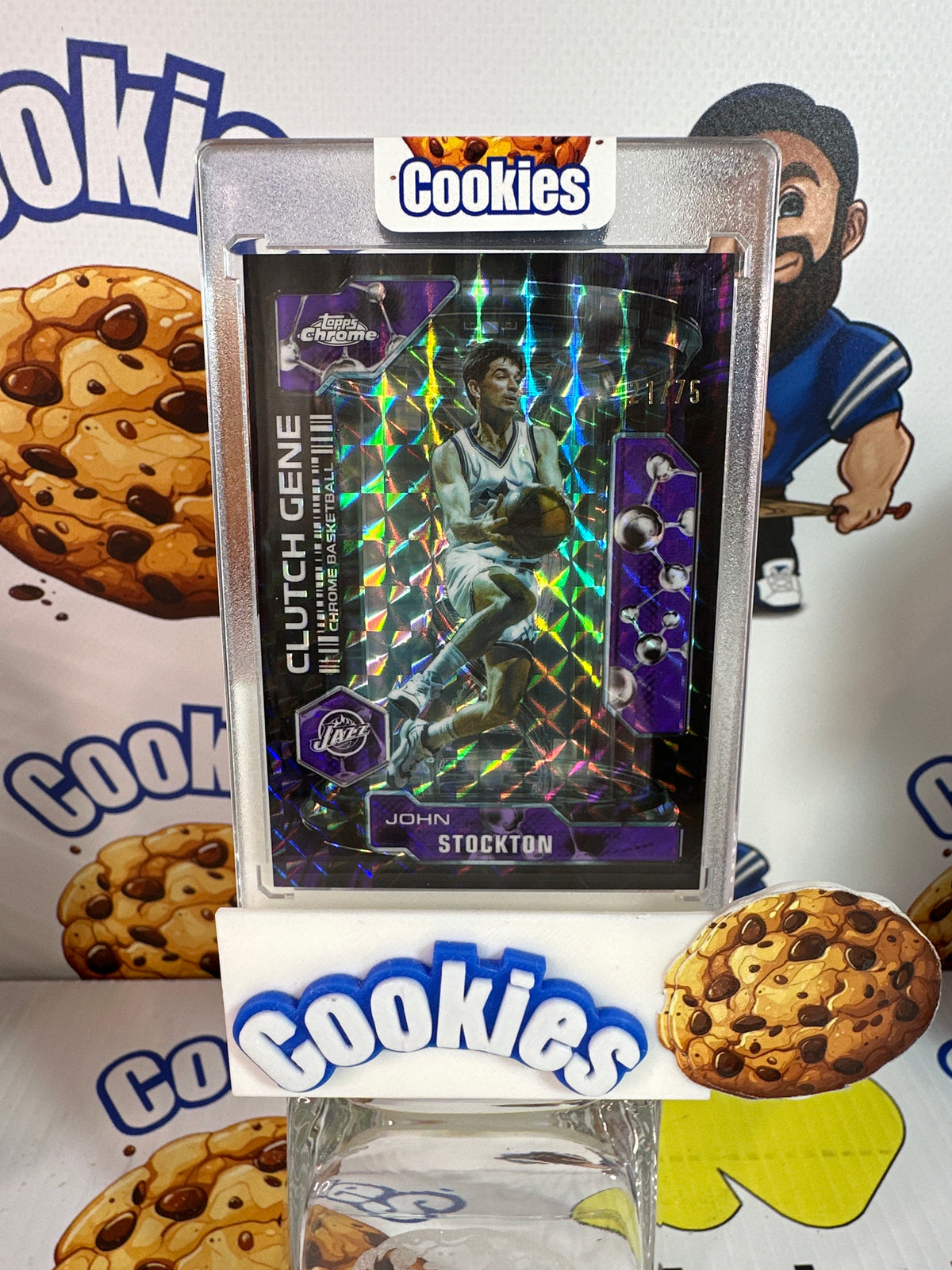 2025 Topps Chrome Update JOHN STOCKTON Clutch Gene Purple Geometric 21/75 Jazz