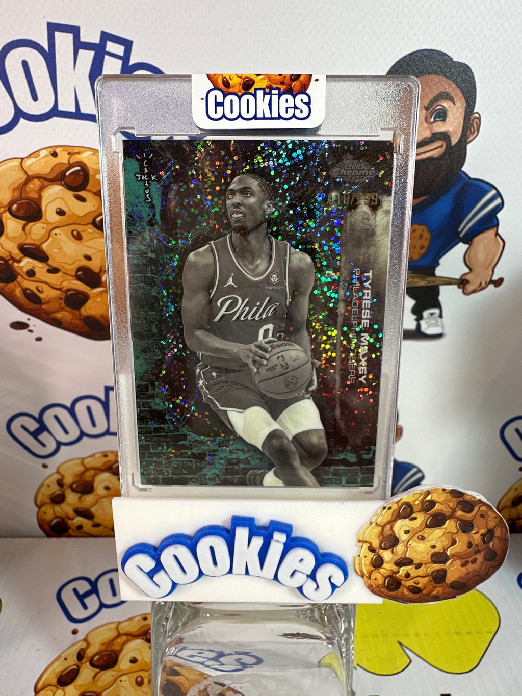 2025 Cactus Jack TYRESE MAXEY Teal Mini Diamond Refractor 010/299 Sixers