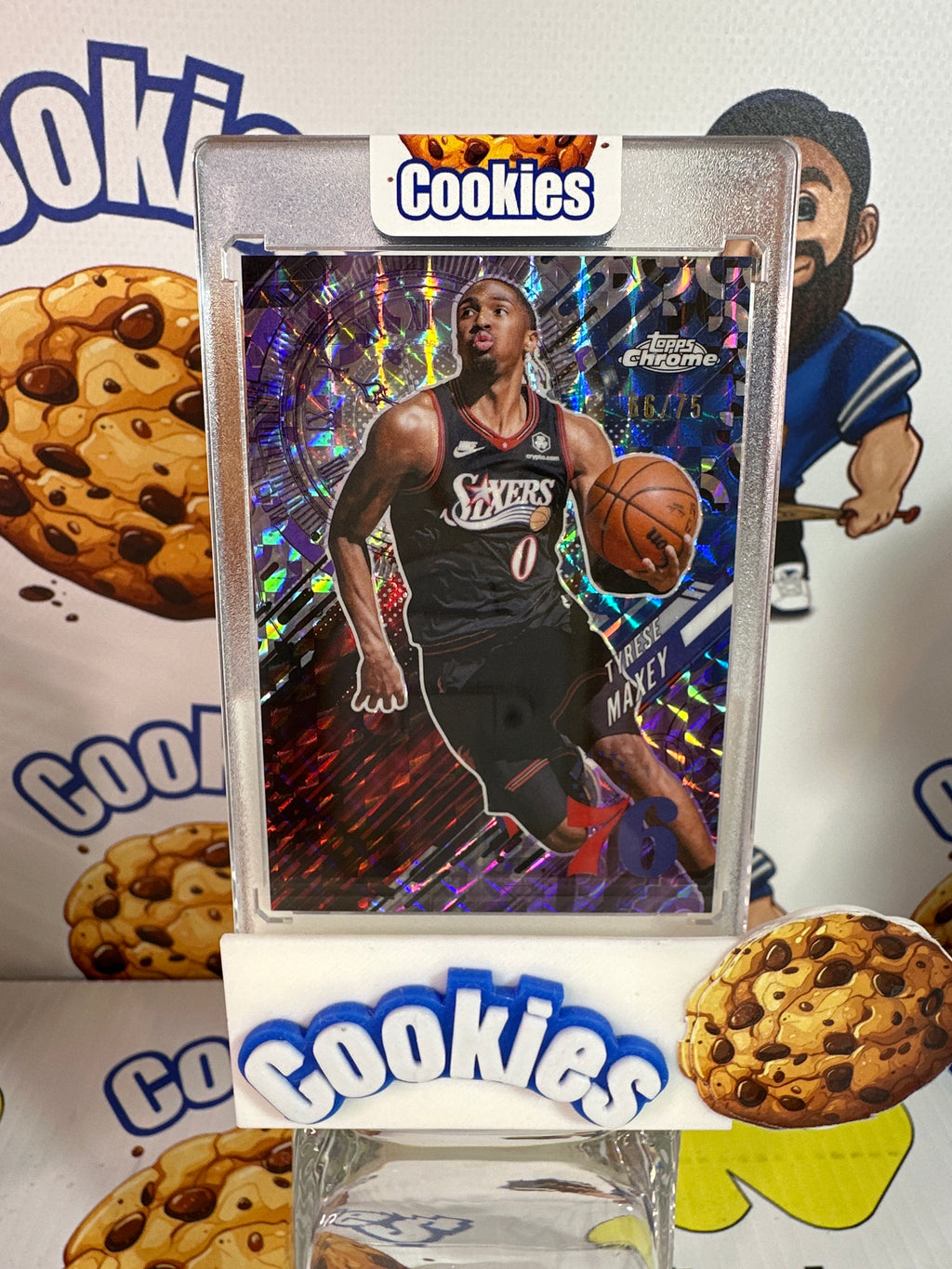 2025 Topps Update TYRESE MAXEY Go Time Purple Geometric 66/75 Sixers