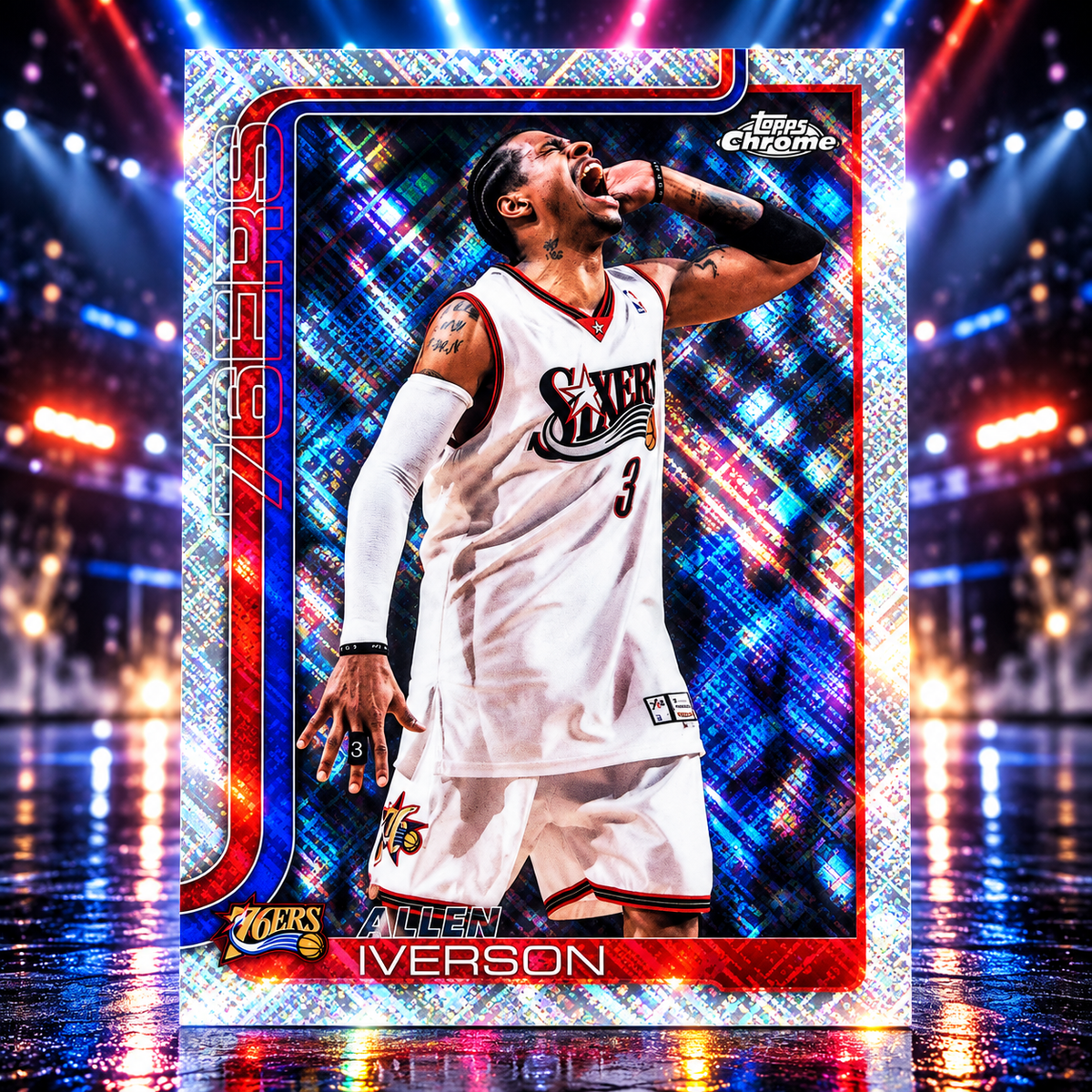 2025 Topps Chrome Update ALLEN IVERSON Skylight Short Print Sixers