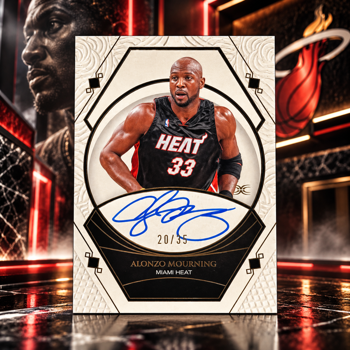 2025 Topps Definitive ALONZO MOURNING On Card Auto /35 Heat
