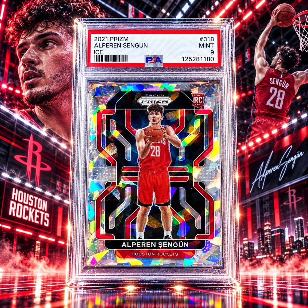 2021 Prizm ALPEREN SENGUN Ice Rookie PSA 9 Rockets ©