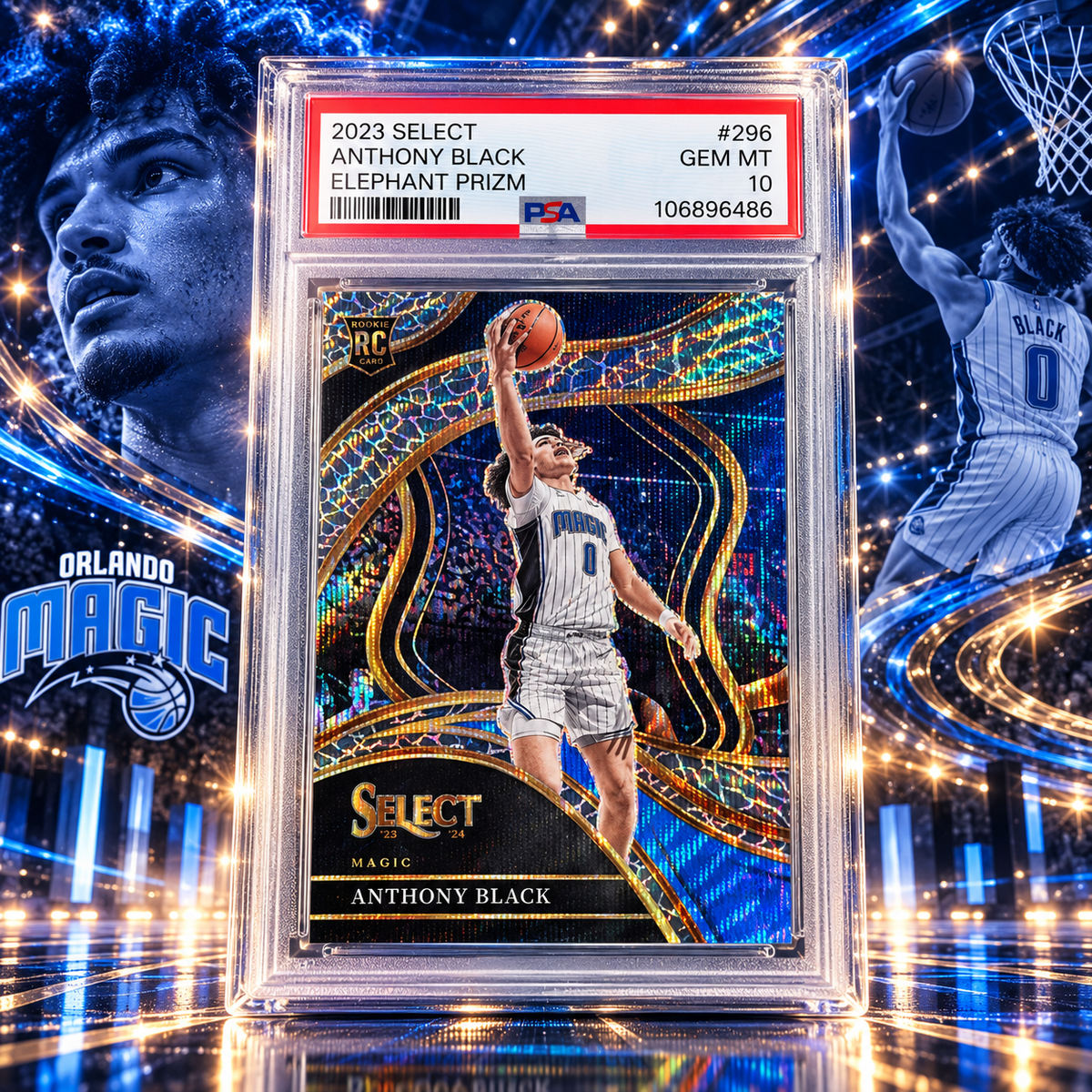 2023 Select ANTHONY BLACK Courtside Rookie Elephant PSA 10 Magic ©