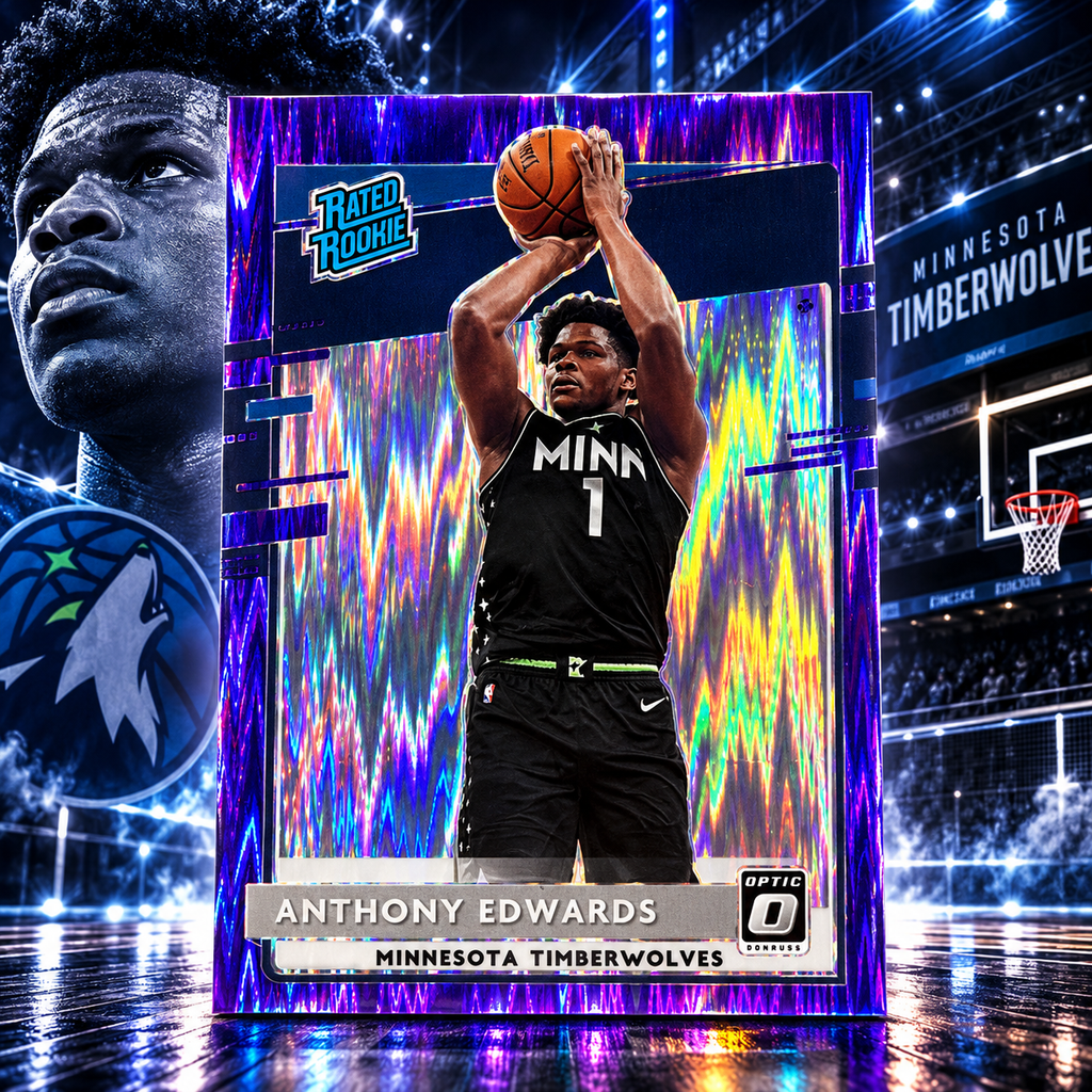 2020 Donruss Optic ANTHONY EDWARDS Rated Rookie Purple Shock Wolves ©