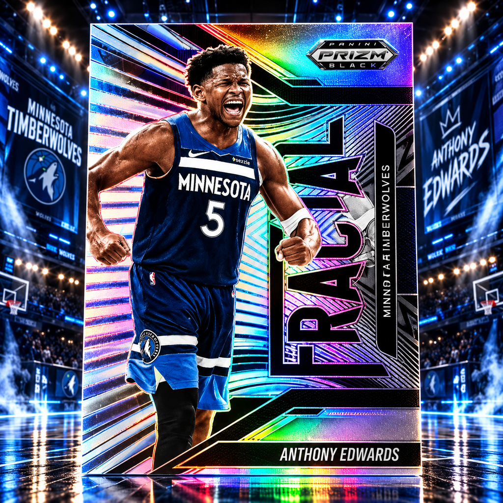 2024 Prizm Black ANTHONY EDWARDS Fractal Silver Wolves