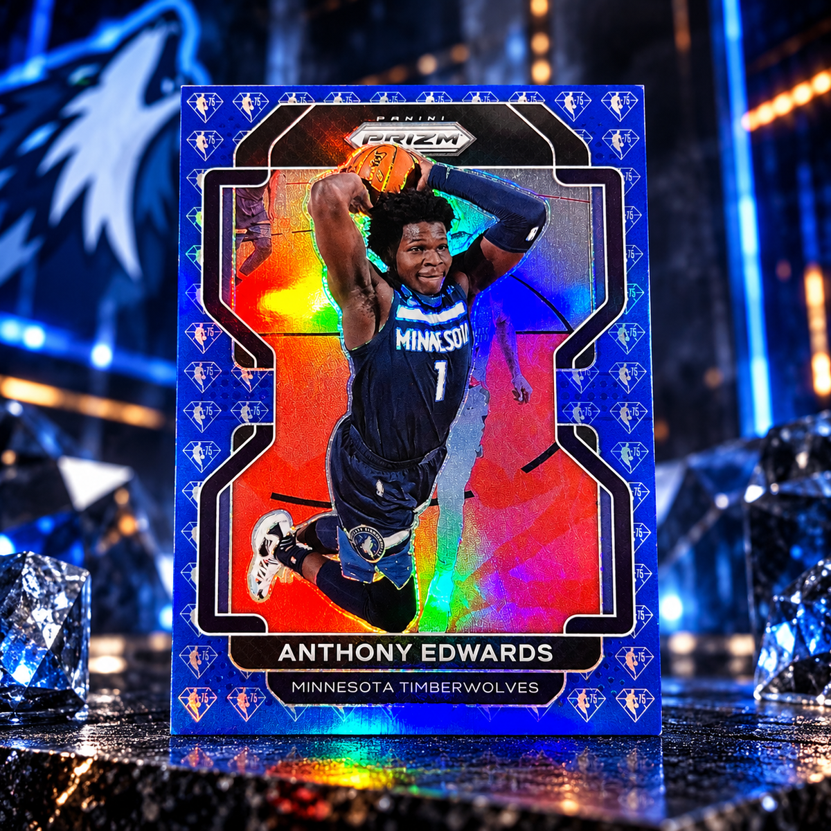 2021 Prizm ANTHONY EDWARDS Diamond Anniversary Short Print Wolves