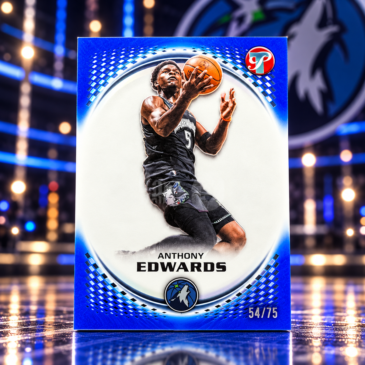 2025 Topps Pristine ANTHONY EDWARDS Blue Refractor /75 Wolves