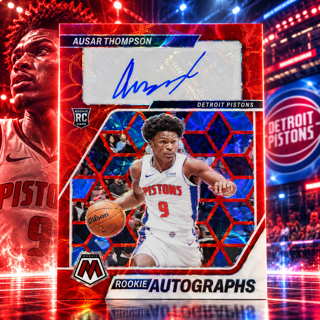 2023 Mosaic AUSAR THOMPSON Rookie Autographs Red Scope Pistons ©