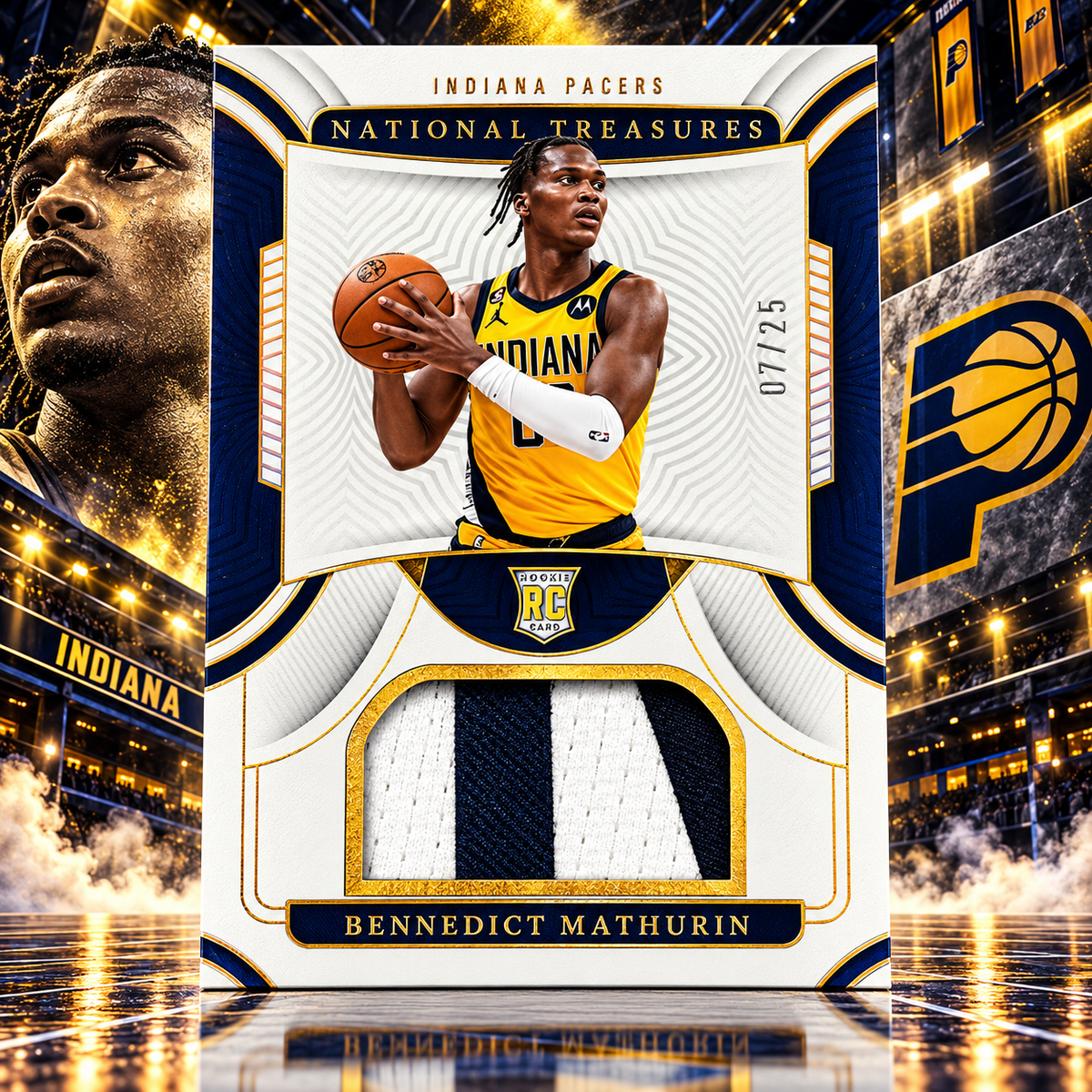 2022 National Treasures BENEDICT MATHURIN Rookie Patch Prime /25 Pacers (C)