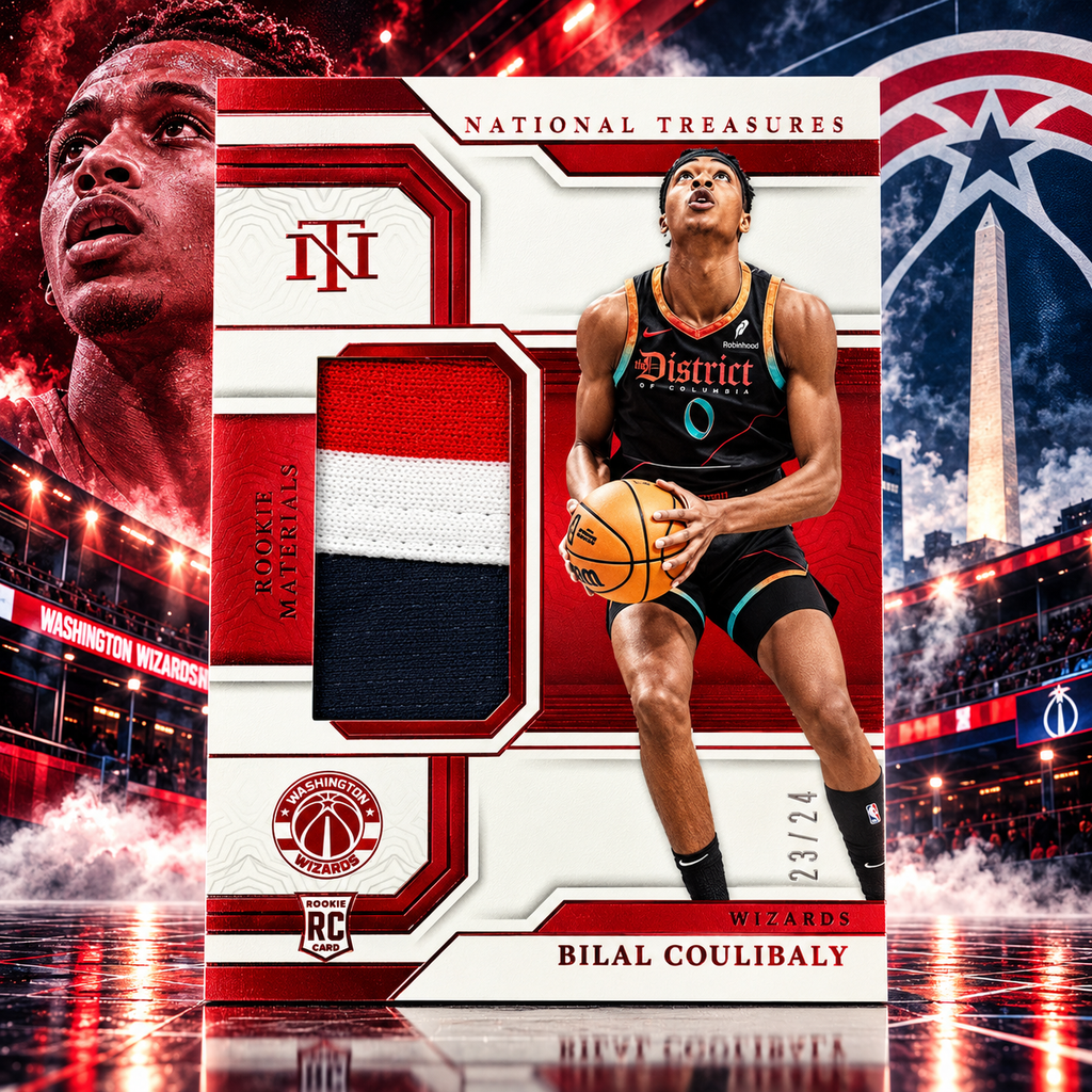 2023 National Treasures BILAL COULIBALY Rookie Materials Red /24 Wizards (C)