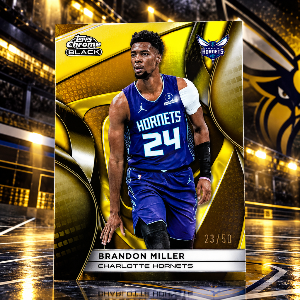 2025 Topps Chrome Black BRANDON MILLER Gold /50 Hornets (C)