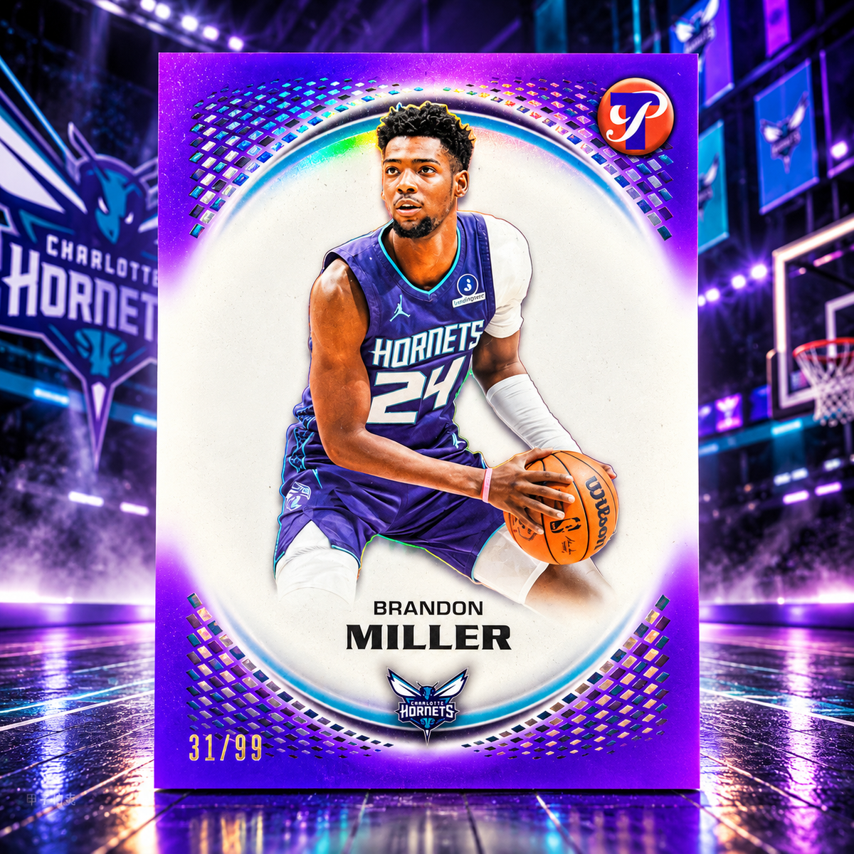 2025 Topps Pristine BRANDON MILLER Purple /99 Hornets