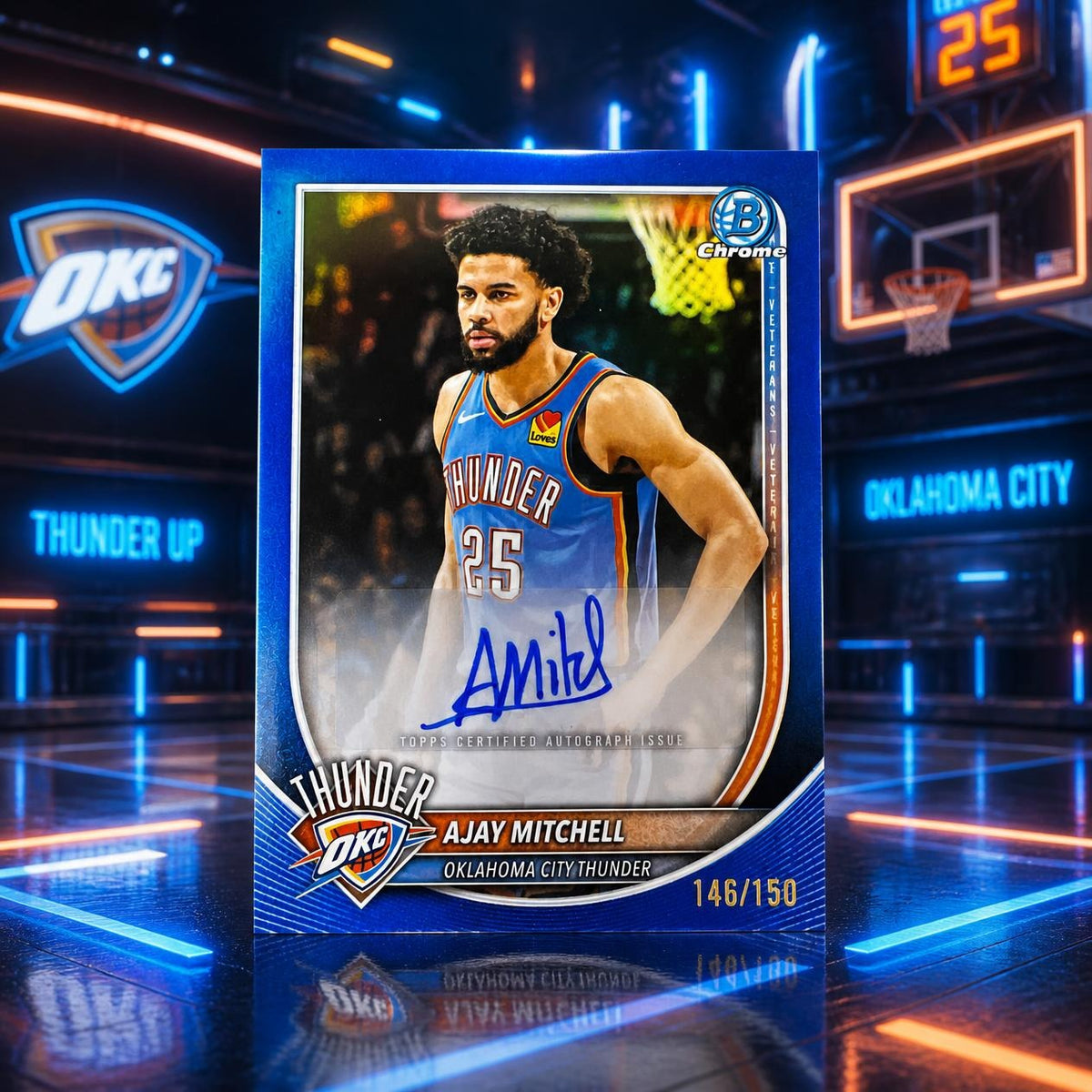 2025 Bowman Chrome AJAY MITCHELL Blue Auto /150 Colour Match Thunder
