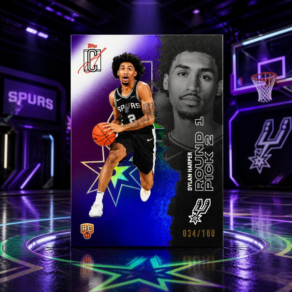 2025 Topps Signature Class DYLAN HARPER Purple /100 Spurs