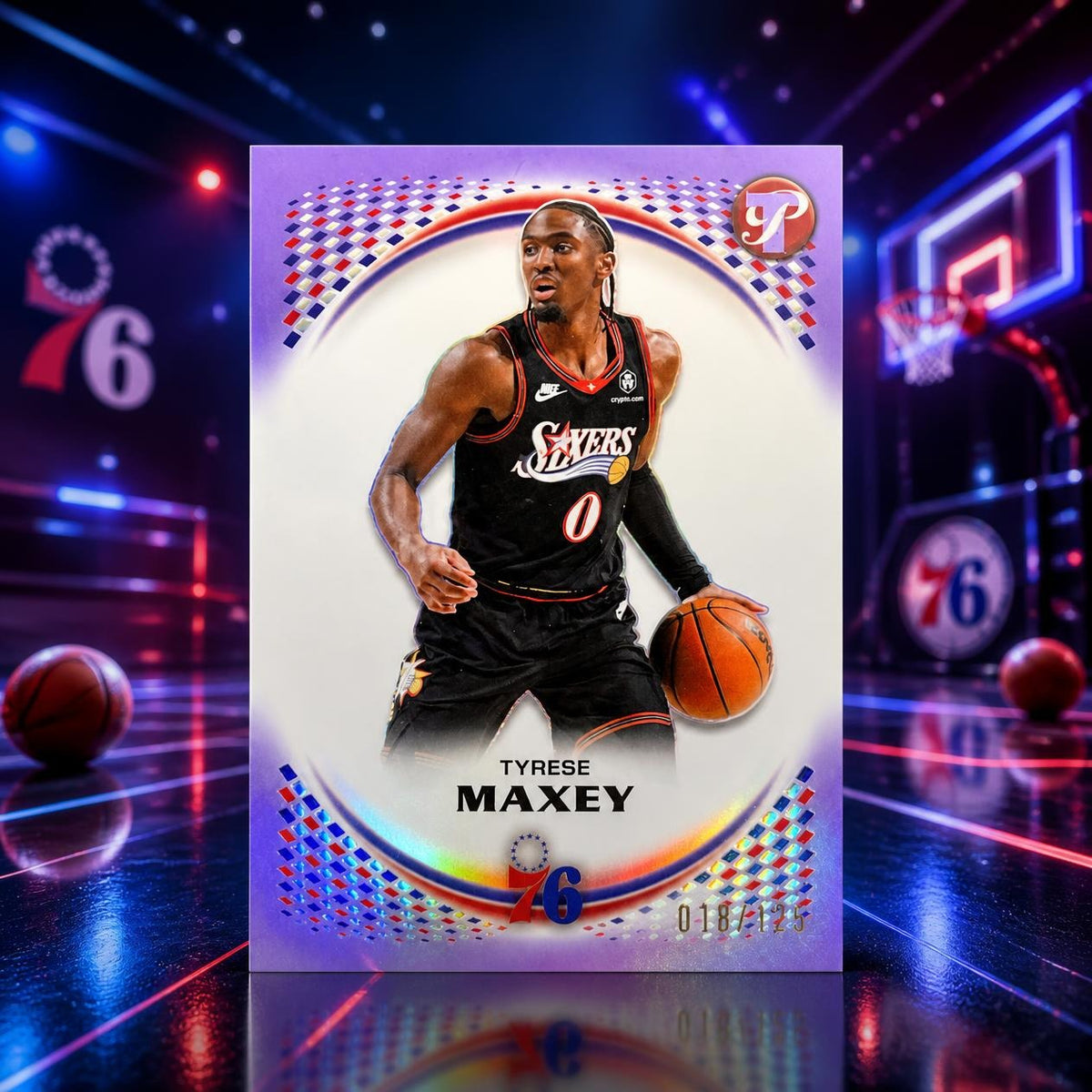 2025 Topps Pristine TYRESE MAXEY Lavender Refractor /125 Sixers