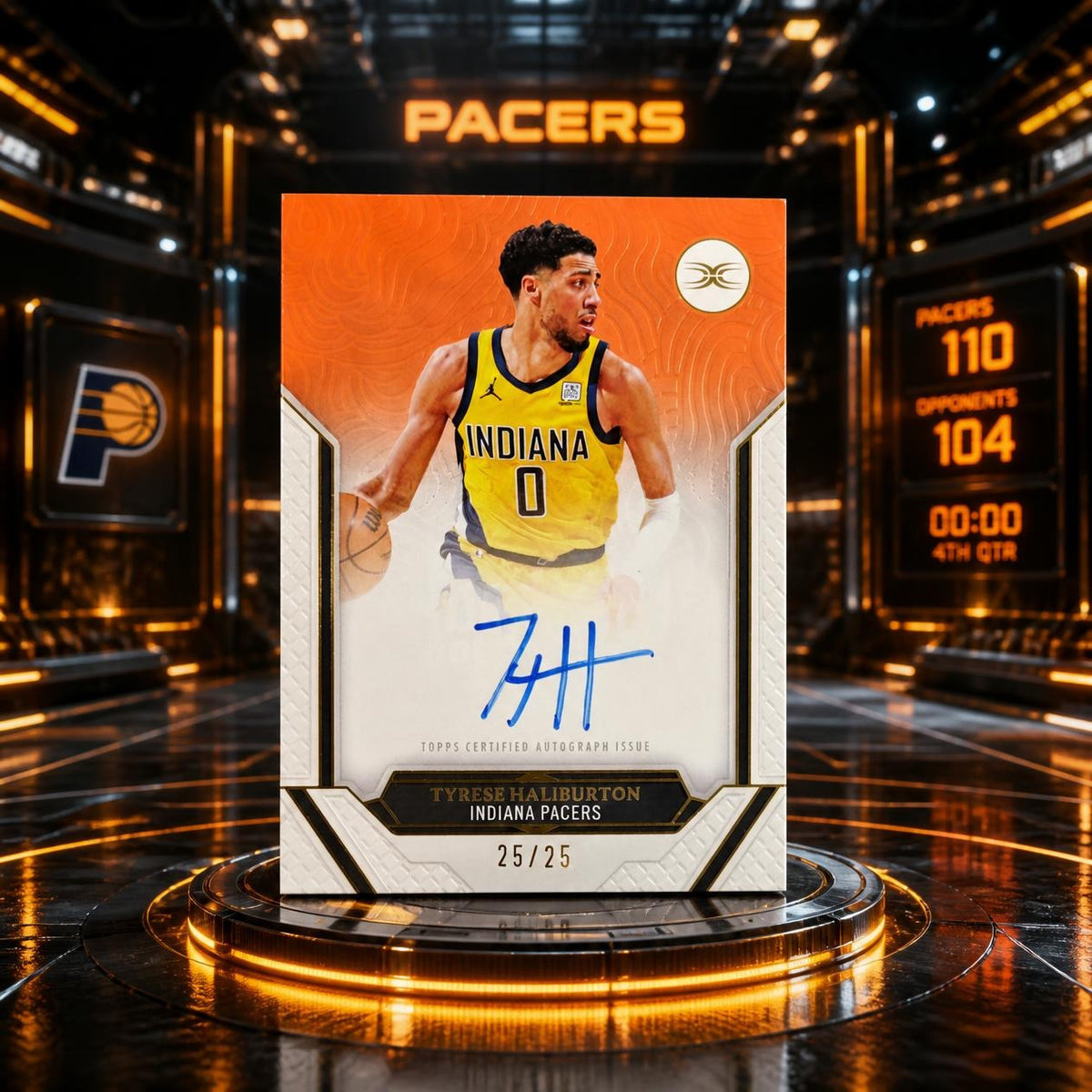 2025 Topps Definitive TYRESE HALIBURTON Orange Auto 25/25 Bookend Pacers