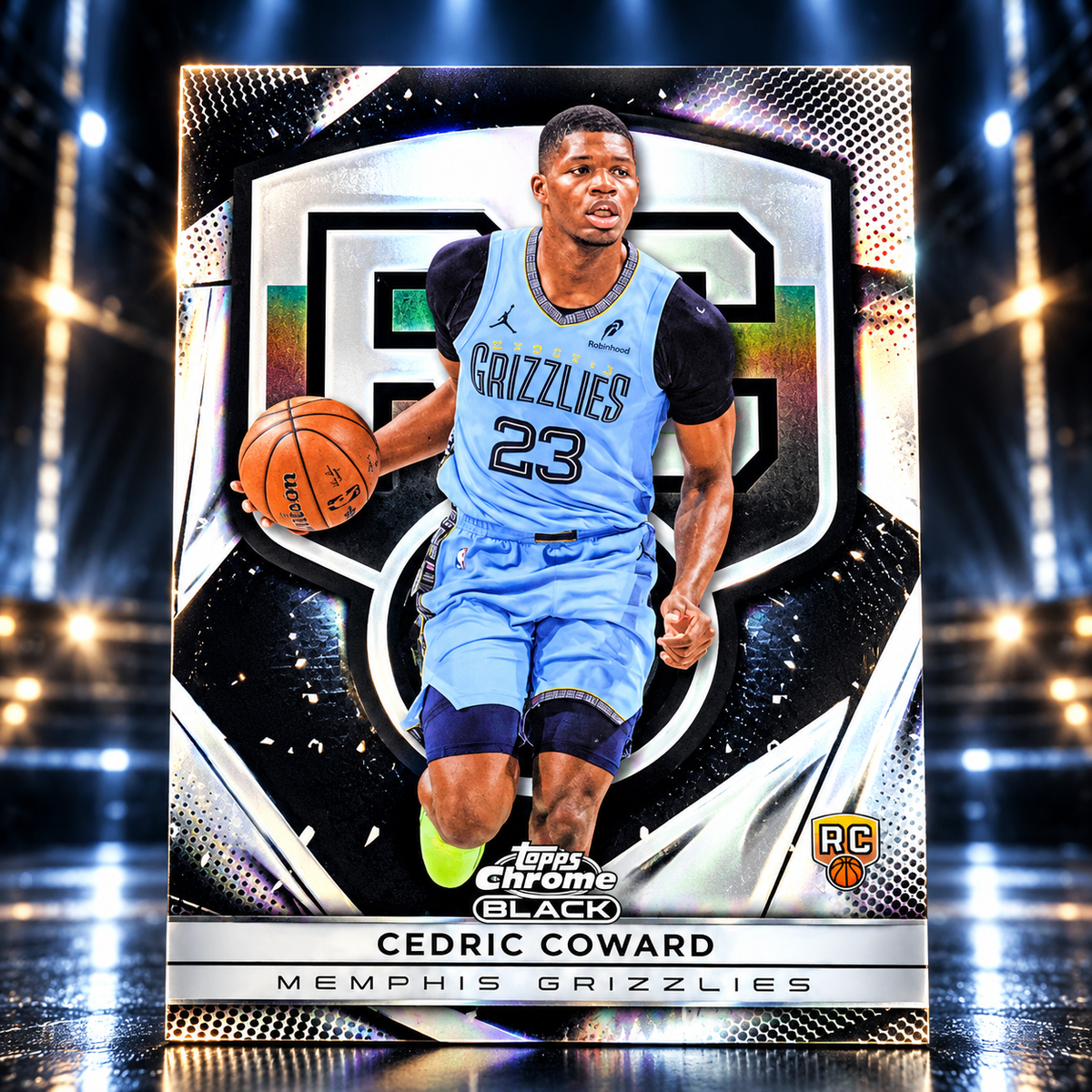 2025 Topps Chrome Black CEDRIC COWARD Rookie Variation Short Print Grizzlies
