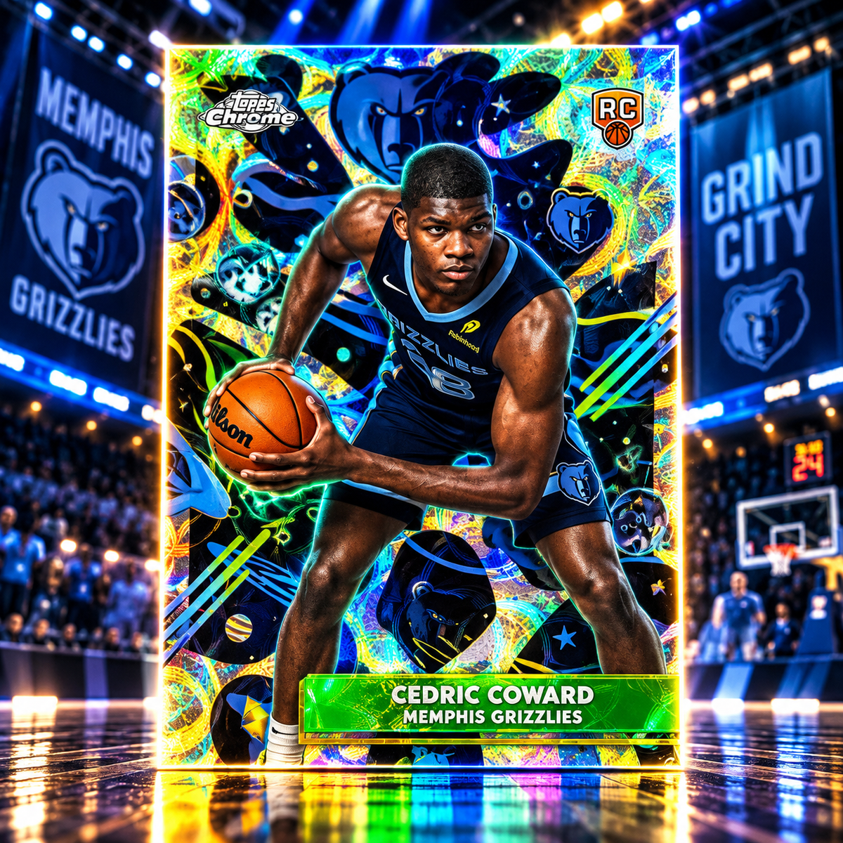 2025 Topps Cosmic CEDRIC COWARD Rookie Nucleus Refractor Short Print Grizzlies