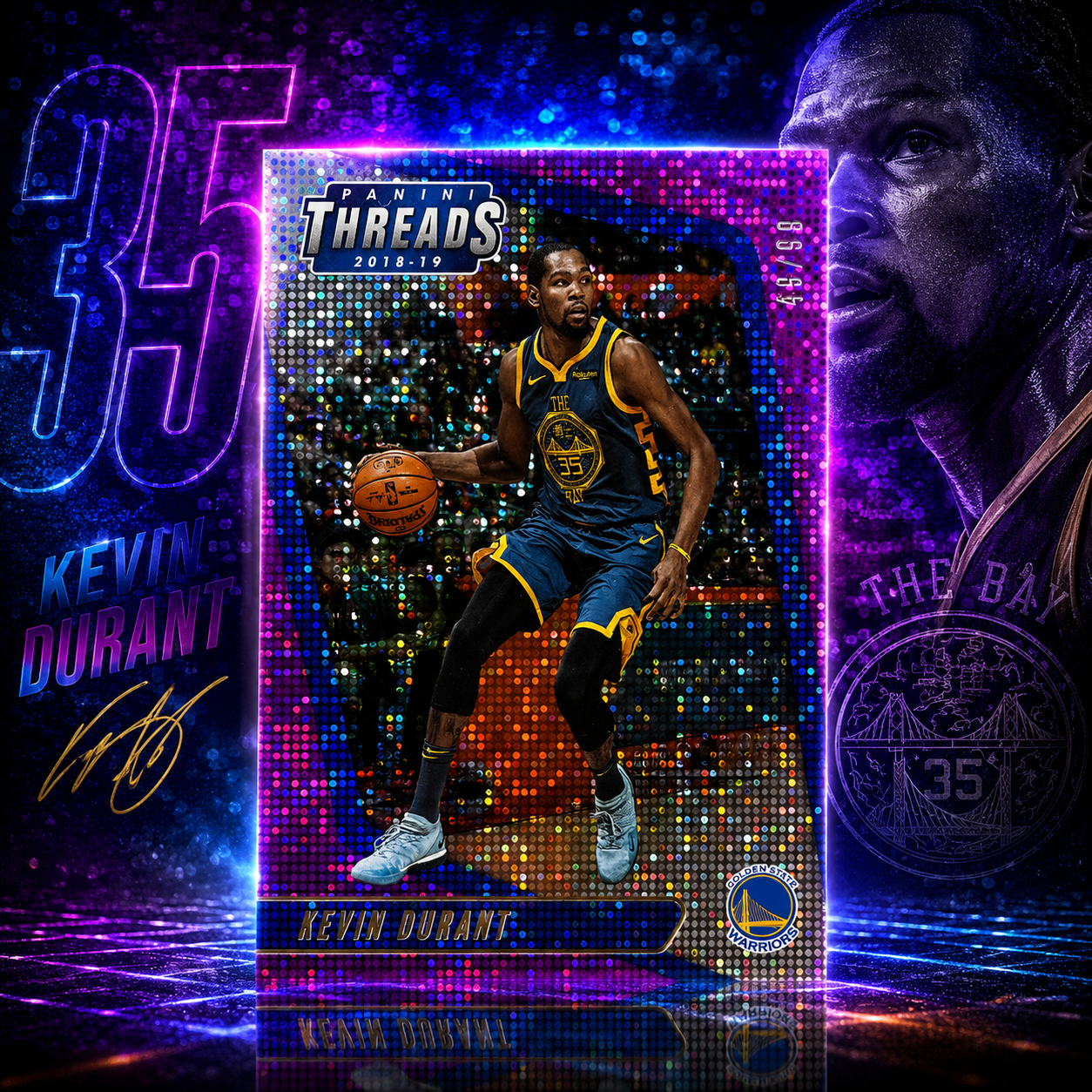 2018 Threads Kevin Durant Purple Dazzle Warriors /99