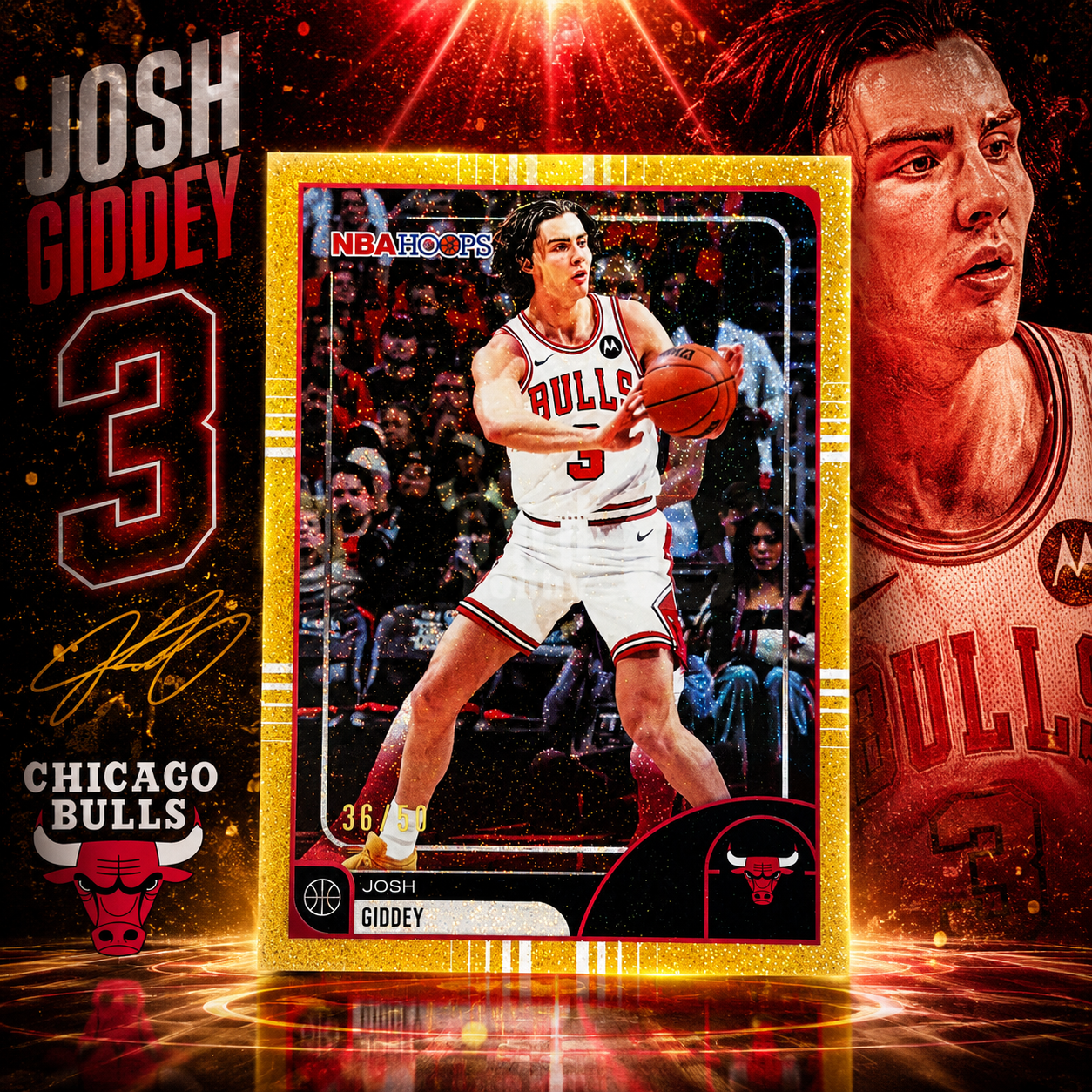 2025 Topps Hoops JOSH GIDDEY Gold Rainbow Foil /50 #49
