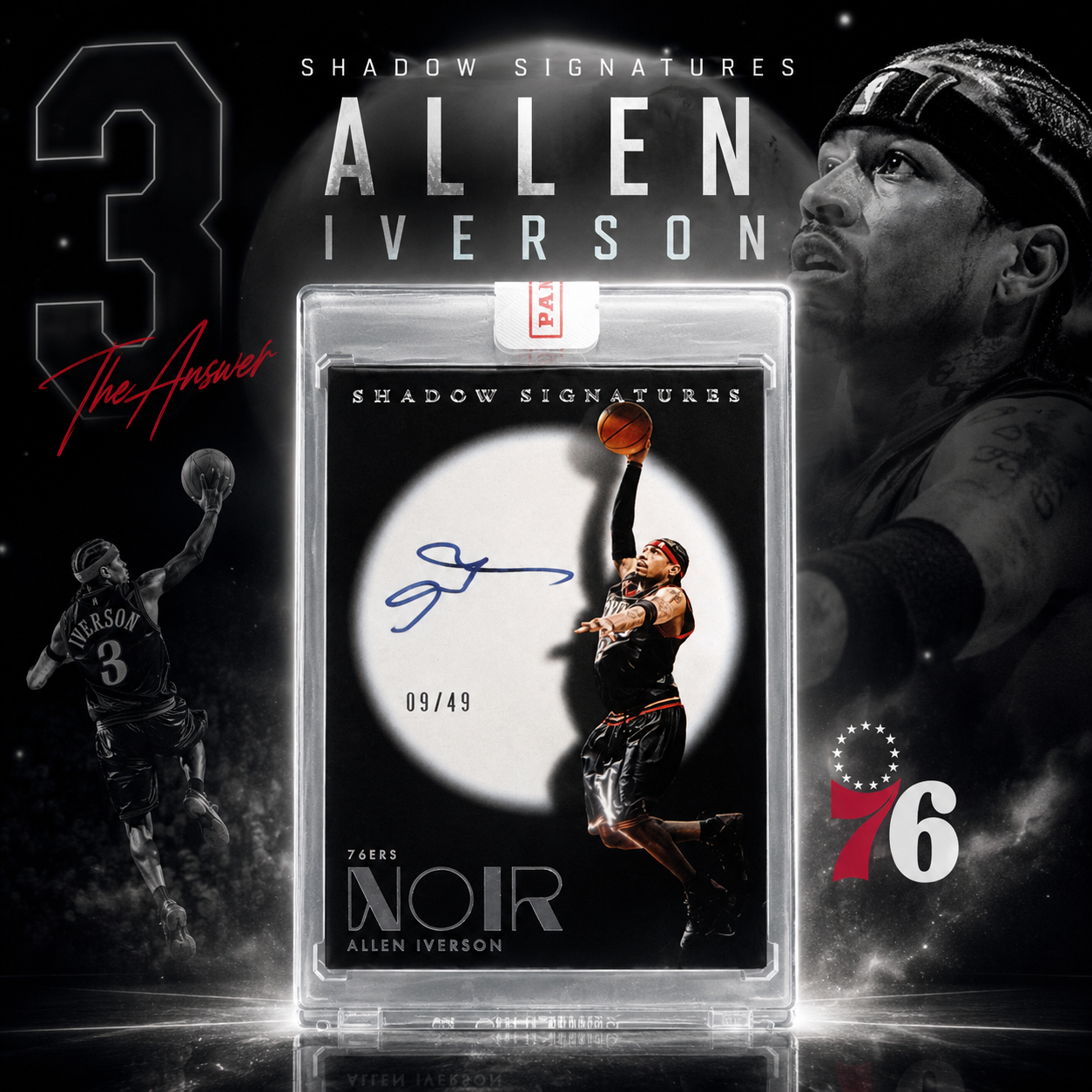 2024 NOIR ALLEN IVERSON Shadow Signatures /49 Panini Sealed