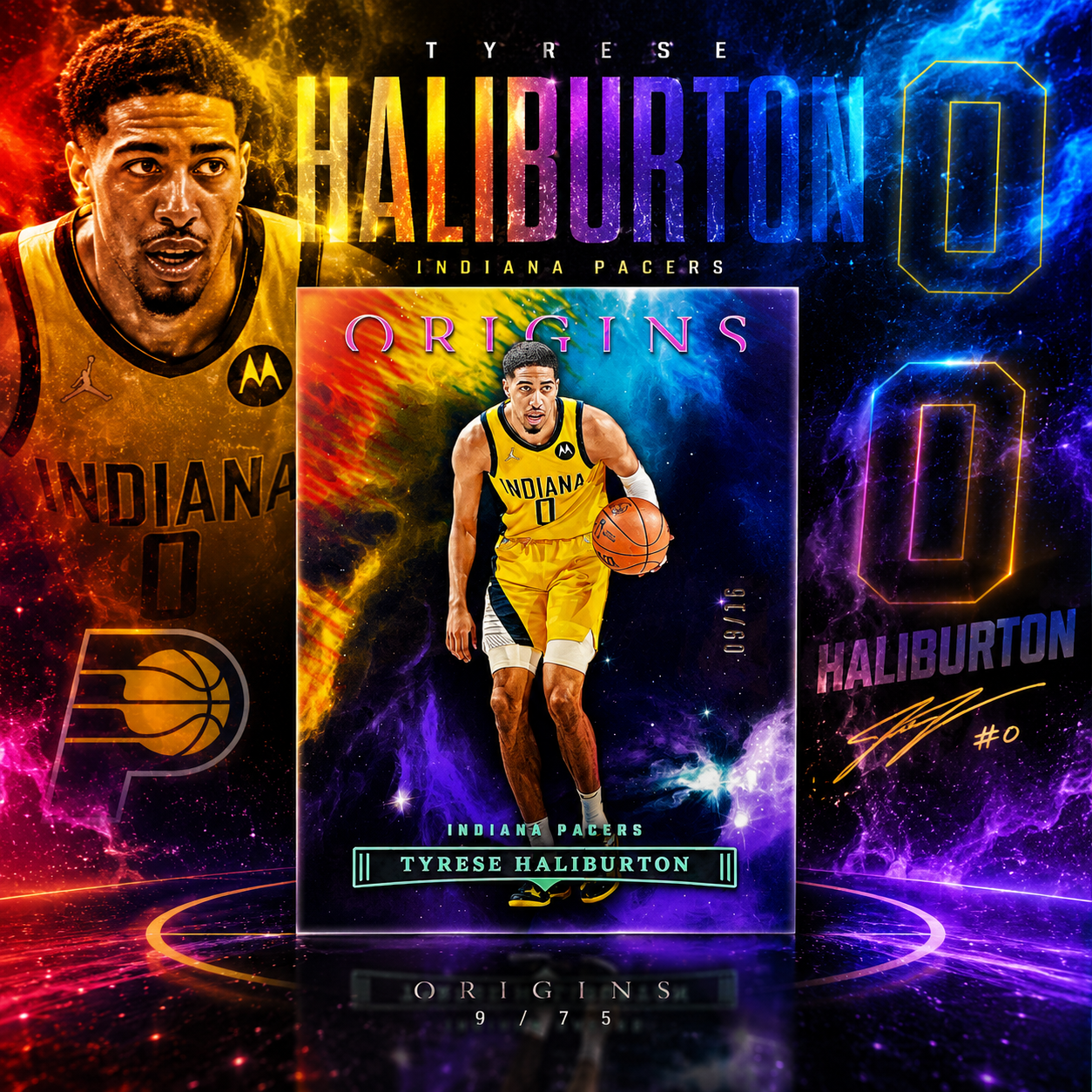 2022 Origins TYRESE HALIBURTON Purple FOTL /16