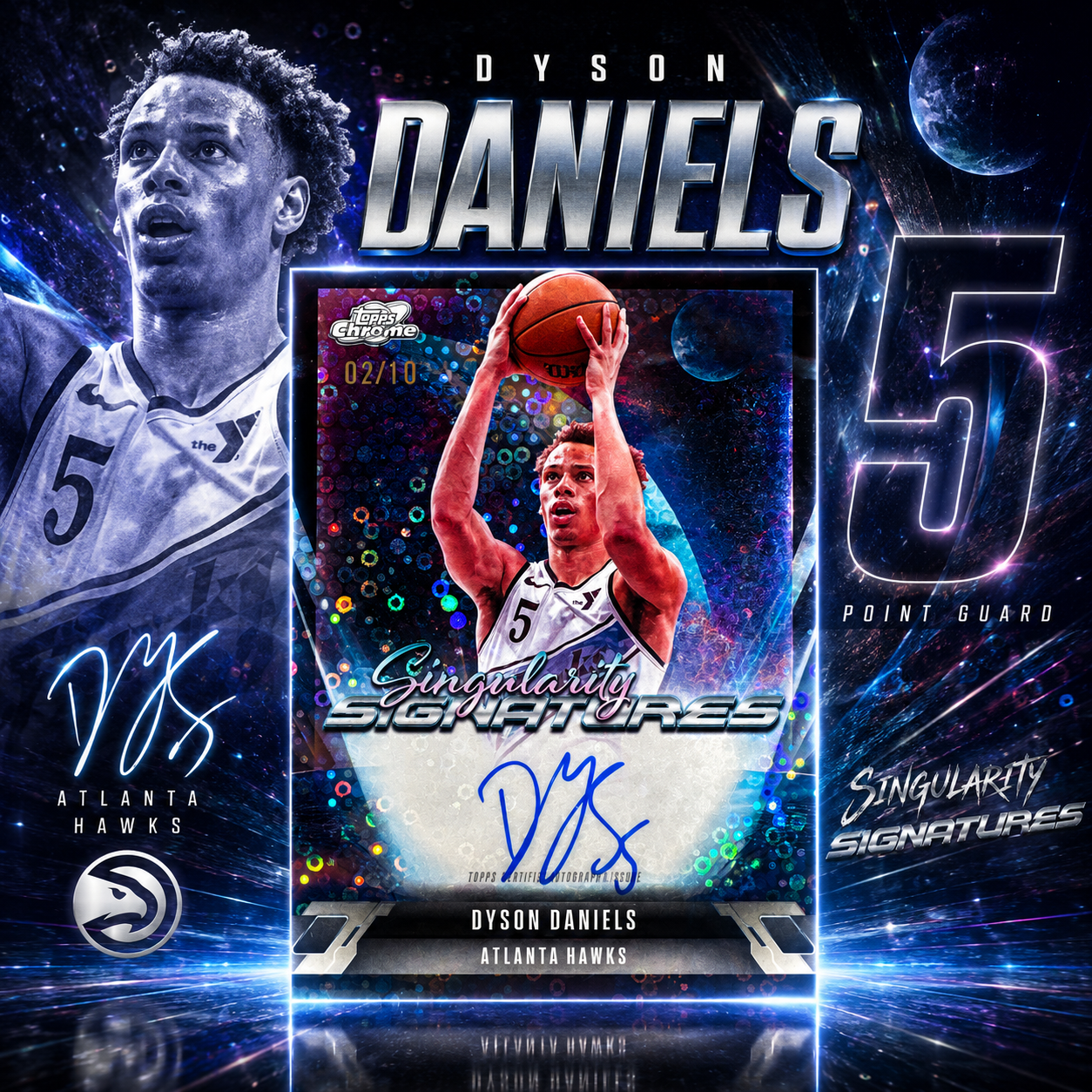 2025 Topps Cosmic DYSON DANIELS Singularity Signatures Black Cosmic /10 On Card Auto