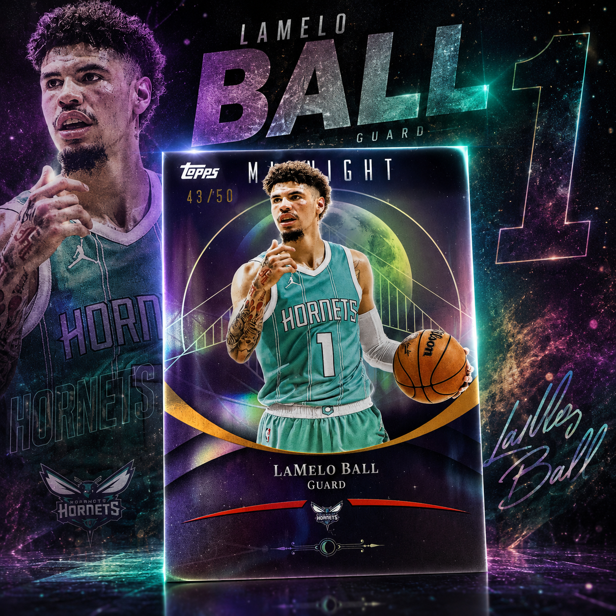 2025 Topps Midnight LaMELO BALL Summer Solstice /50 #27