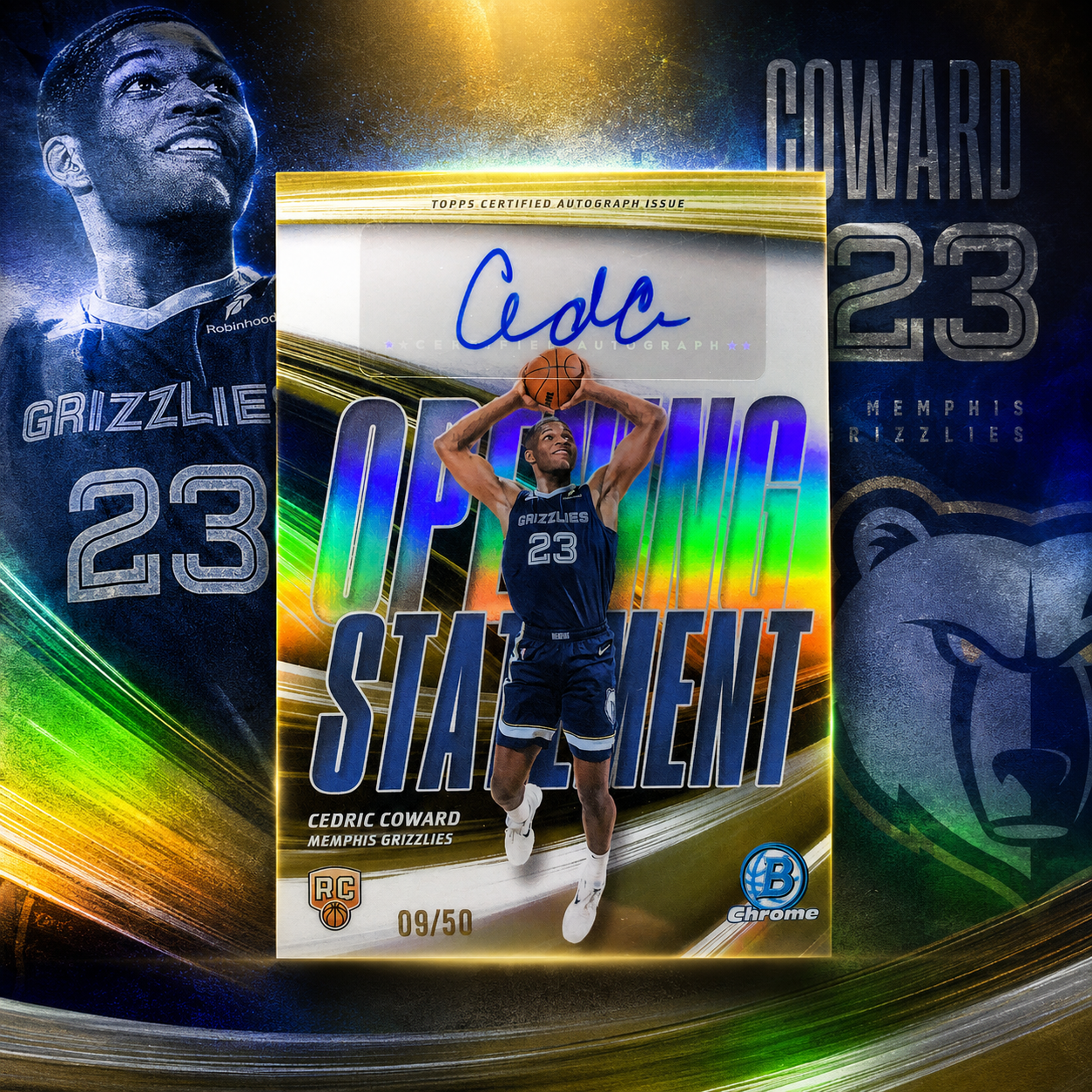 2025 Topps Bowman Chrome CEDRIC COWARD Opening Statement Rookie Auto GOLD /50