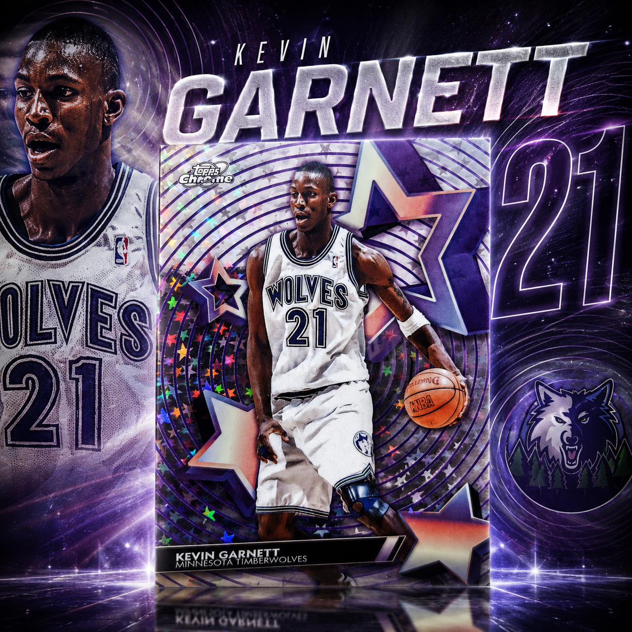 2025 Topps Bowman Chrome KEVIN GARNETT Star-Fractor SSP