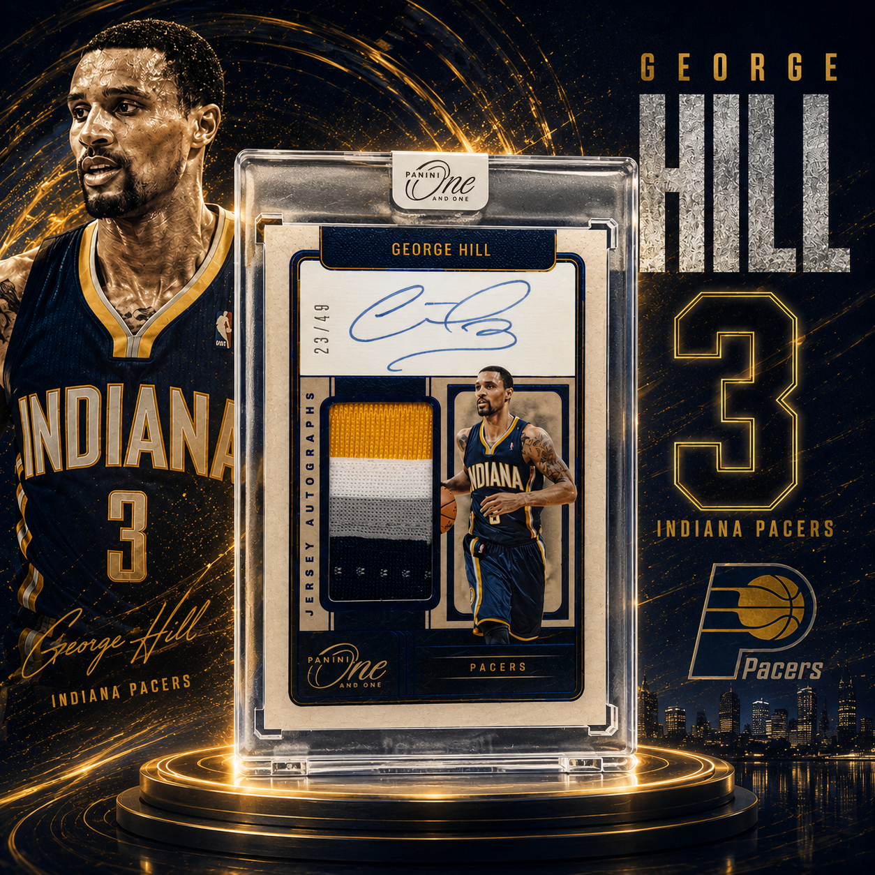2024 One and One GEORGE HILL Game Used Jumbo Patch Auto /49