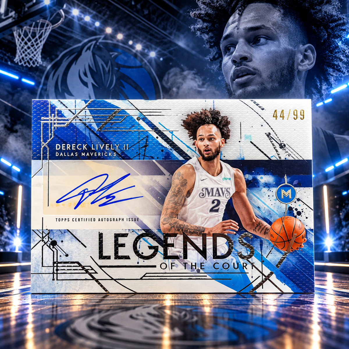 2025 Topps Motif Dereck Lively II Legends of the Court Auto 44/99 Mavericks