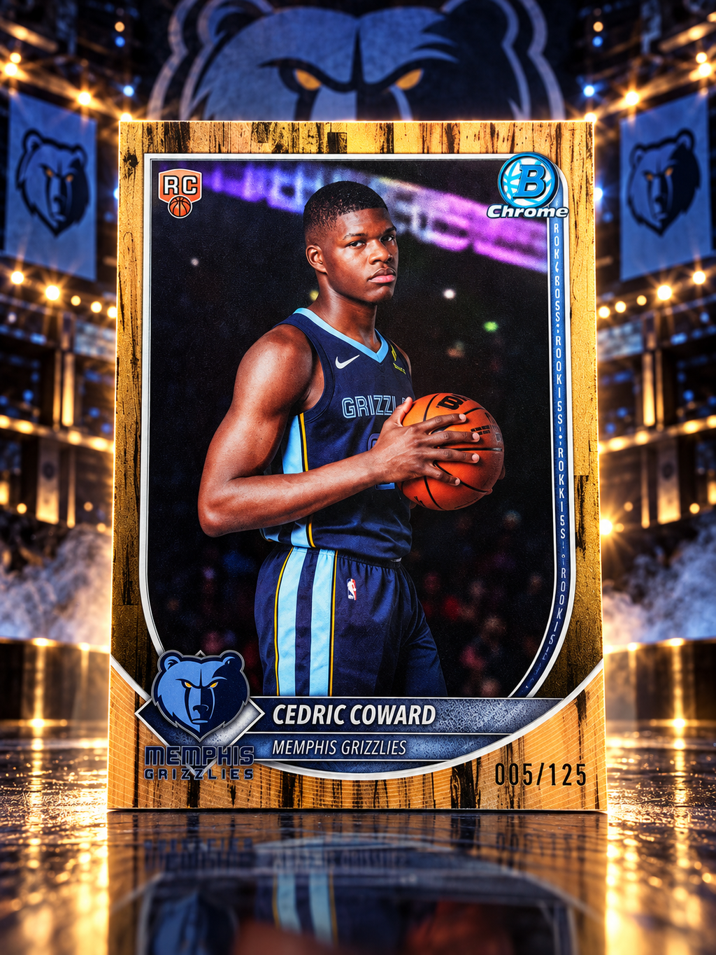 2025 Bowman Chrome CEDRIC COWARD Floorboard Rookie 005/125 Grizzlies