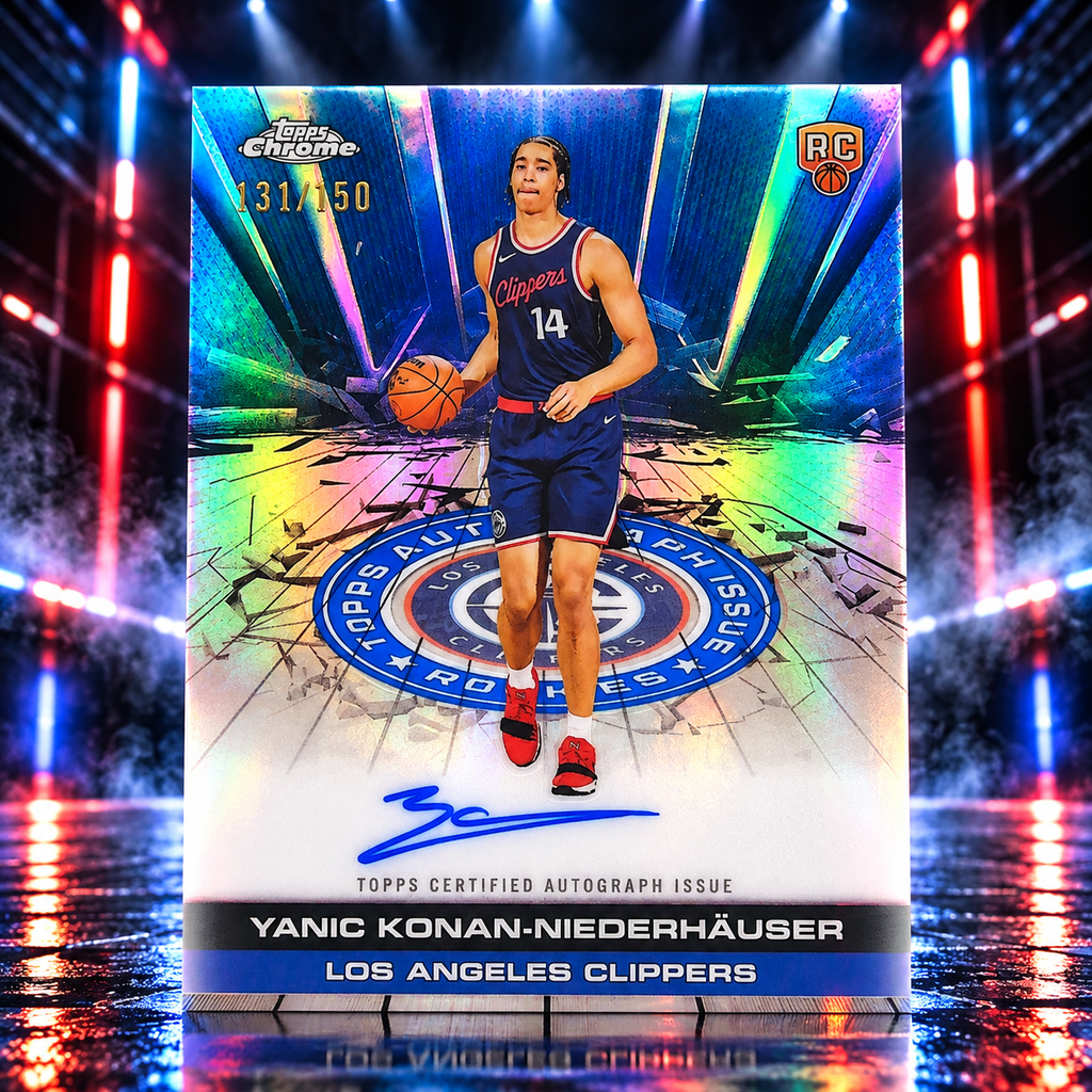 2025 Topps Chrome YANIC KONAN-NIEDERHAUSER Rookie Auto Blue 131/150 Clippers