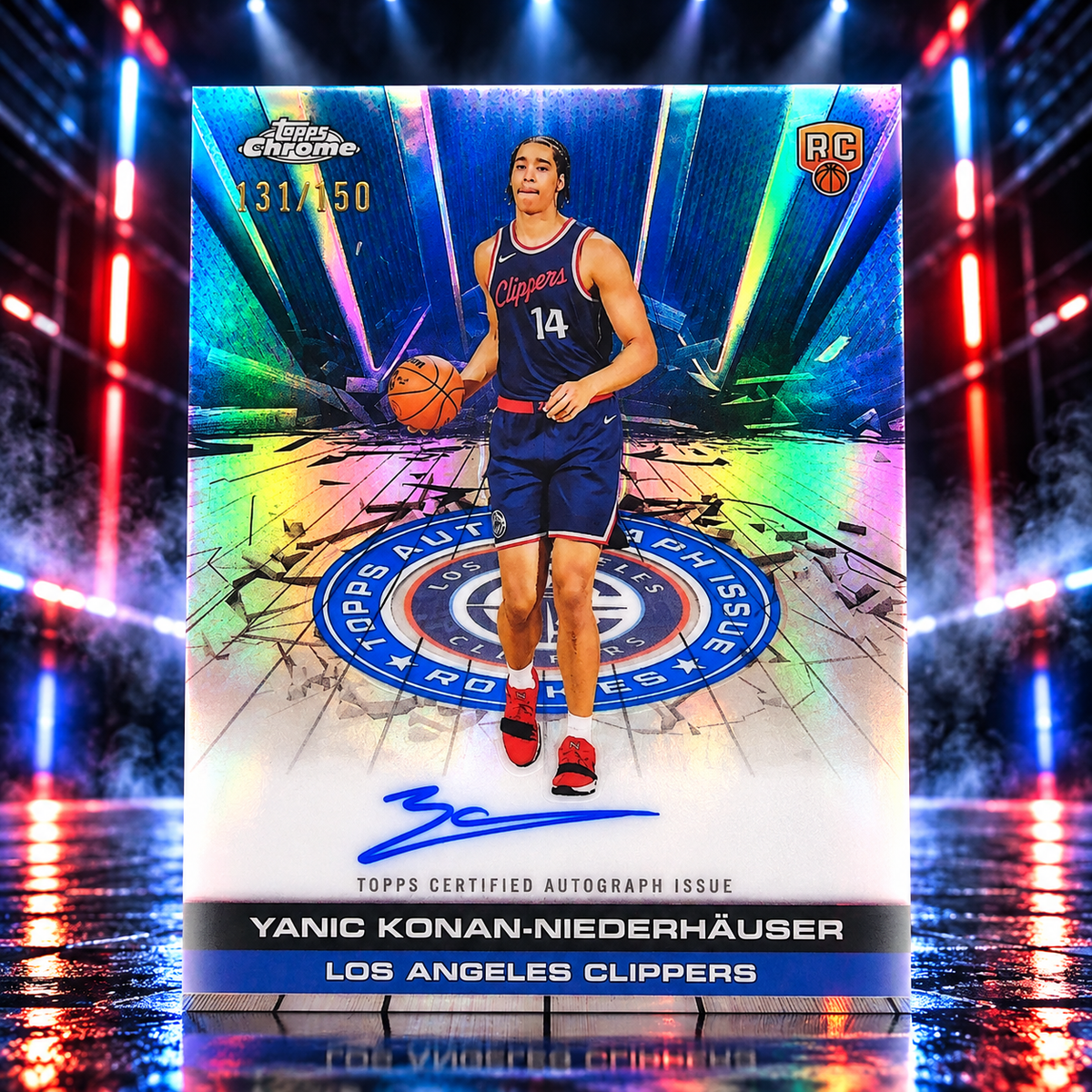 2025 Topps Chrome YANIC KONAN-NIEDERHAUSER Rookie Auto Blue 131/150 Clippers