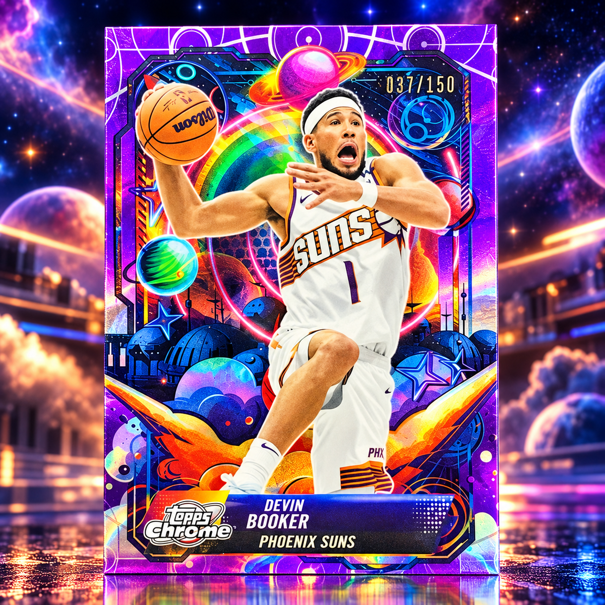 2025 Topps Cosmic DEVIN BOOKER Propulsion Purpler /150 Short Print Colour Match Suns