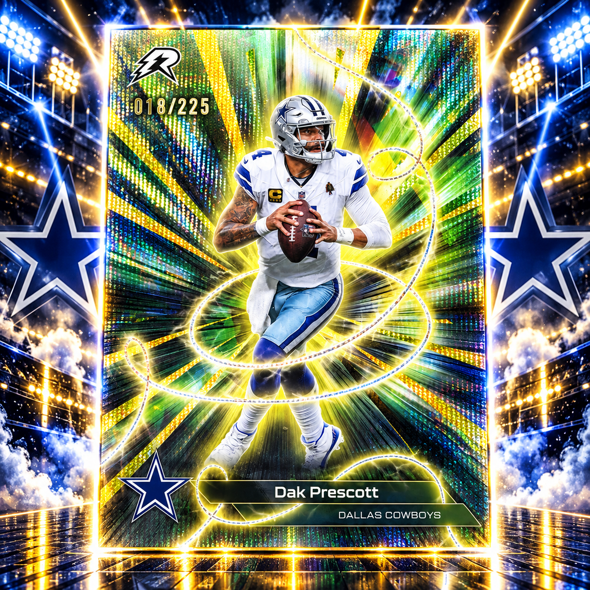 2025 Topps Resurgence DAK PRESCOTT Yellow Surge Refractor 192/225