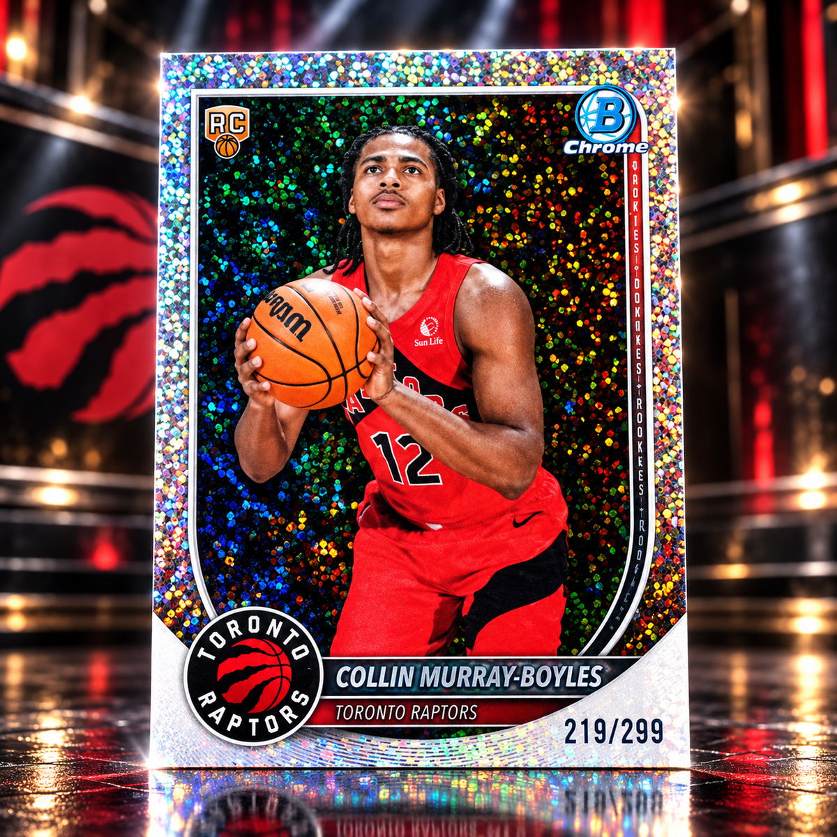 2025 Bowman chrome COLLIN MURRAY-BOYLES Speckle Rookie /299 Raptors