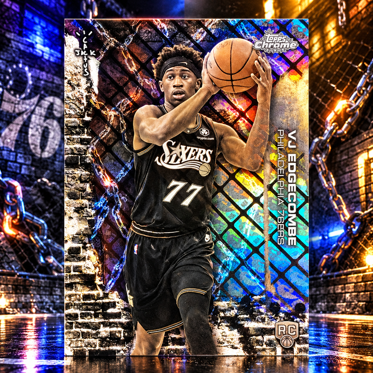 2025 Cactus Jack VJ EDGECOMBE Logofractor Rookie Short Print Sixers
