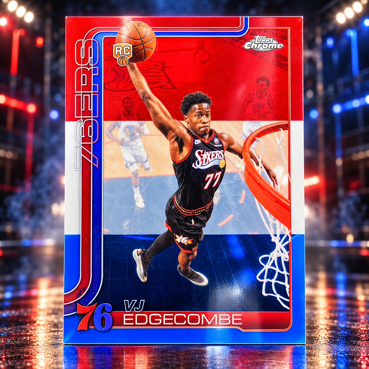 2025 Topps Chrome Update VJ EDGECOME True Red White Blue Rookie Sixers