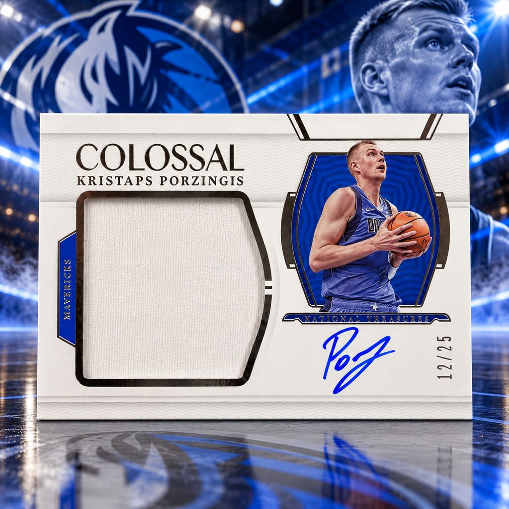 2021 National Treasures KRISTAPS PORZINGIS Colossal Patch Auto Mavericks (C)