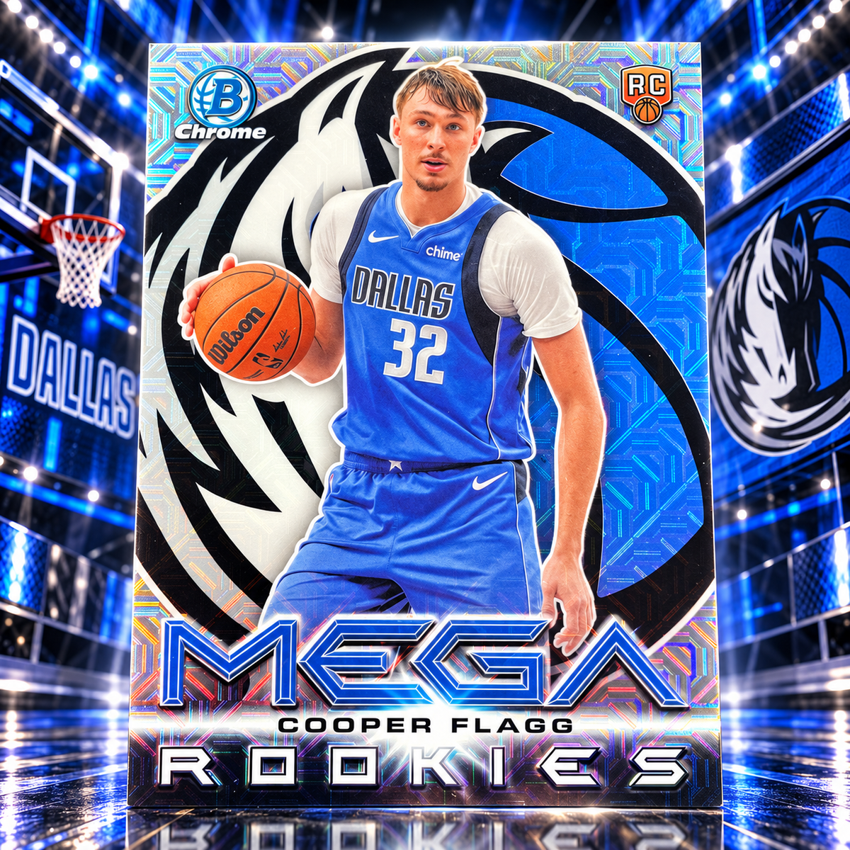 2025 Bowman Chrome COOPER FLAGG Mega Rookies Mojo Refractor Mavericks