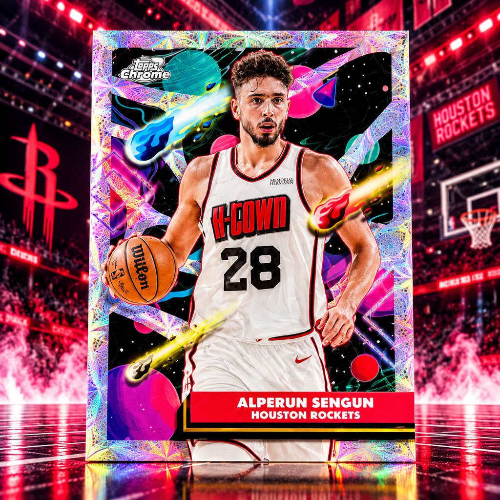 2025 Topps Cosmic ALPEREN SENGUN Nucleus Refractor SSP Houston Rockets