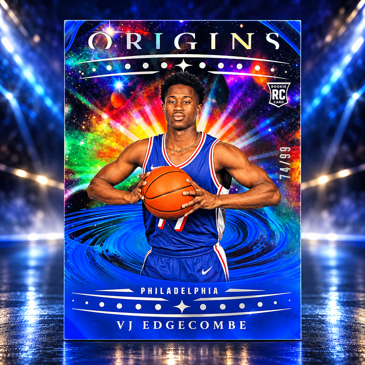 2025 Panini Origins VJ EDGECOMBE True Rookie Blue /99 Sixers