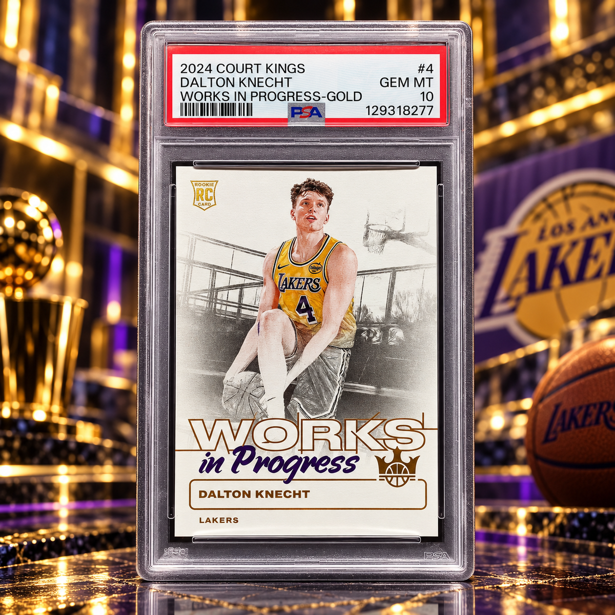 2024 Court Kings DALTON KNECHT Works in Progress Gold /10 PSA 10 Lakers