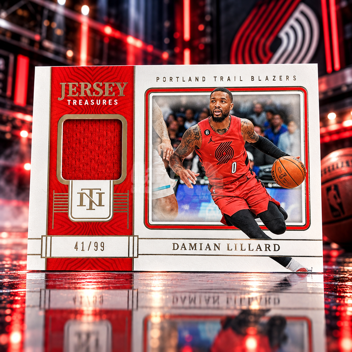 2022 National Treasures DAMIAN LILLARD Jersey Treasures /99 Game Used Blazers